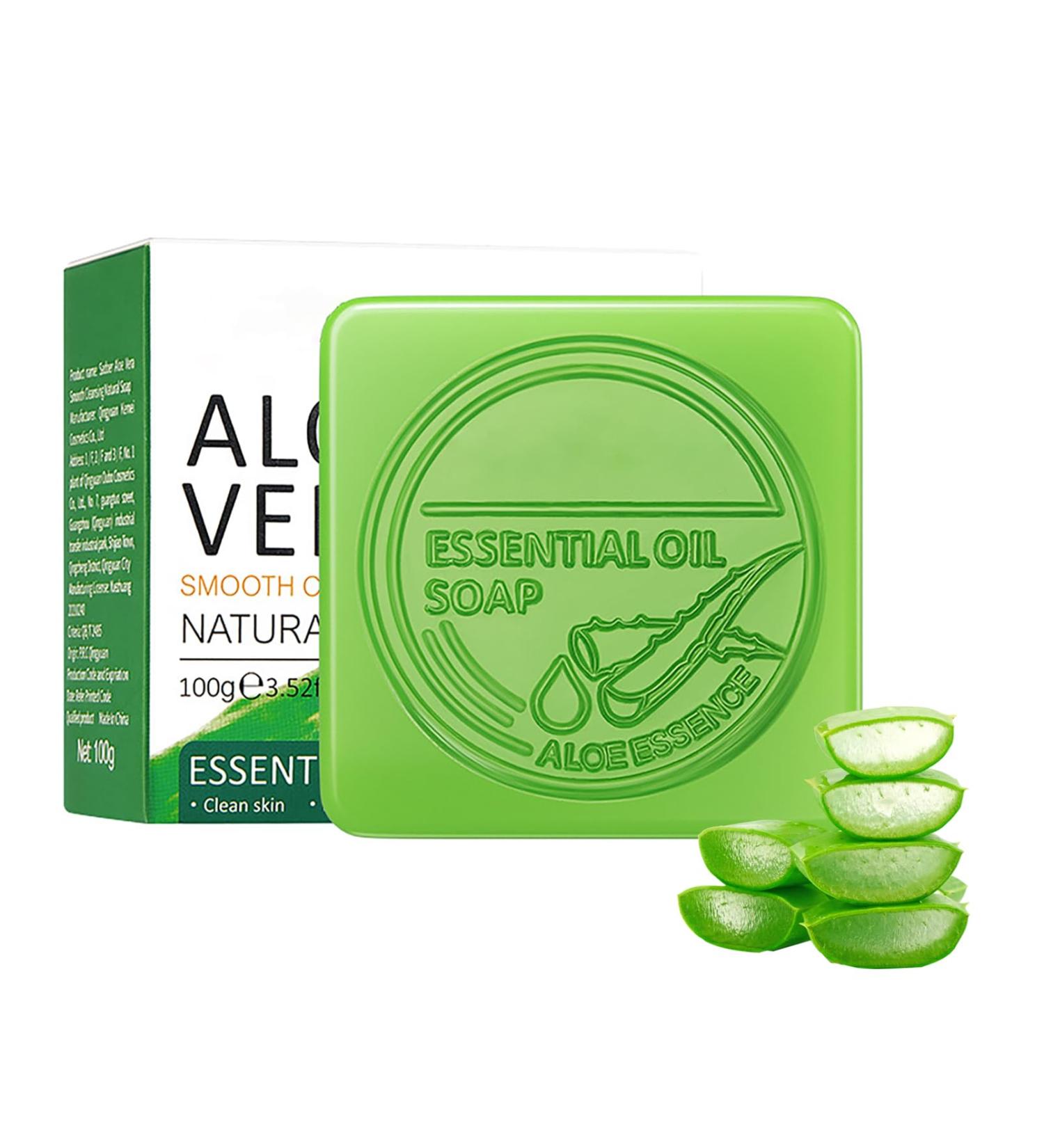 Aloe Vera Soap Bar - Natural Soap Bar - Aloe Vera Organic Soap Bar - Moisturizing Hydrating Refreshing Clean Pore Dirt - Smooth Tender Firm Lift Plump Restore Elasticity - Aloe Vera Bar Soap Rich Foam - Buy Online on GoSupps.com