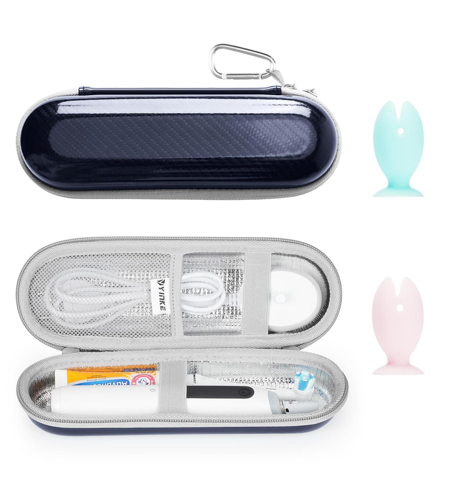 Toothbrush Travel Case with 2 Toothbrush Head Cover Caps for Oral-B/Oral-B Pro/Philips Sonicare Electric Toothbrush Keeps Toothbrush Fresh and Clean Portable Waterproof Travel Organizer Set Blue Case and 2 Caps - Buy Online on GoSupps.com