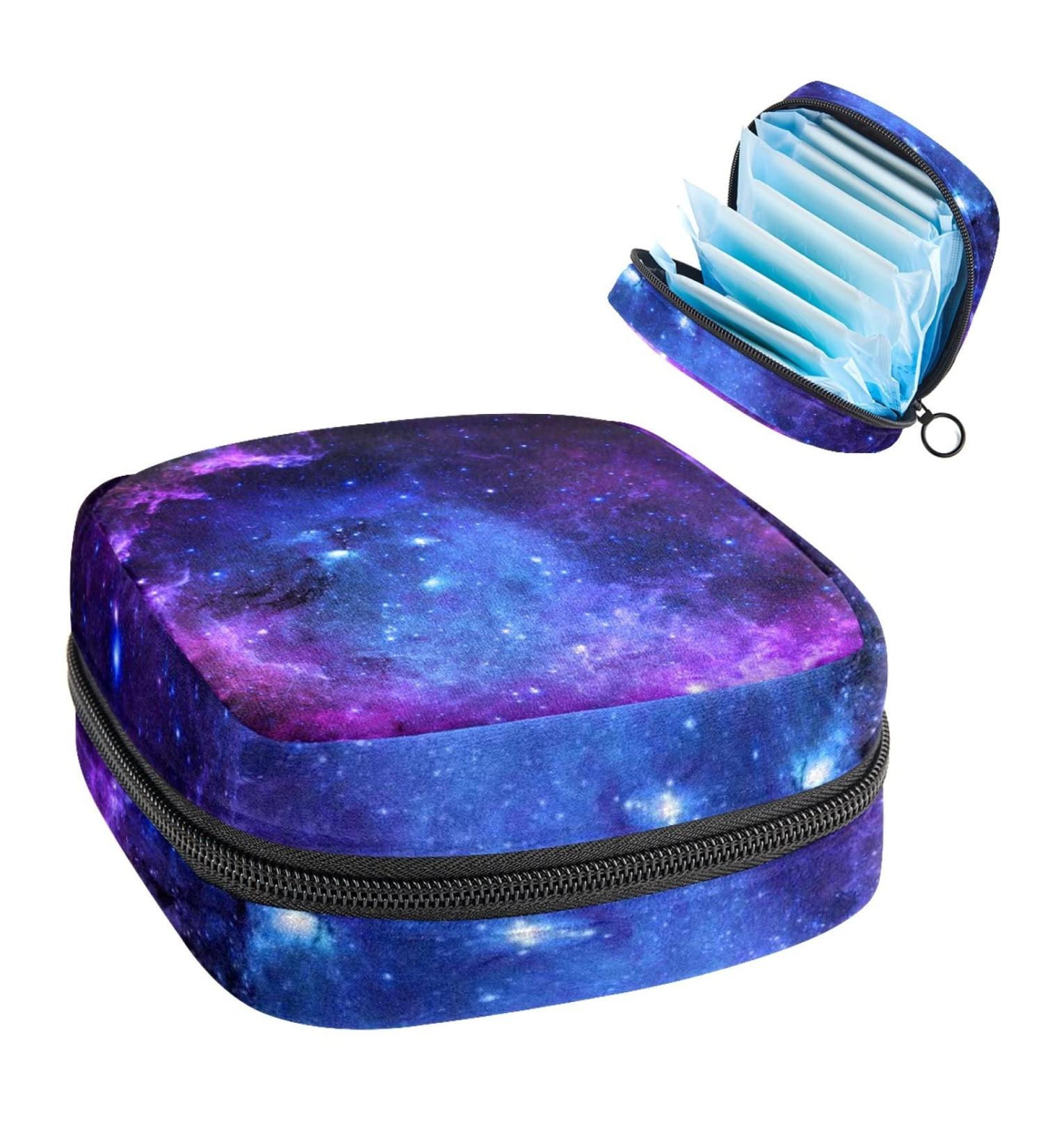 Galaxy Sanitary Napkin Storage Bag Purple Blue Portable Menstrual Period Pouch for Tampons & Pads - Buy Online on GoSupps.com
