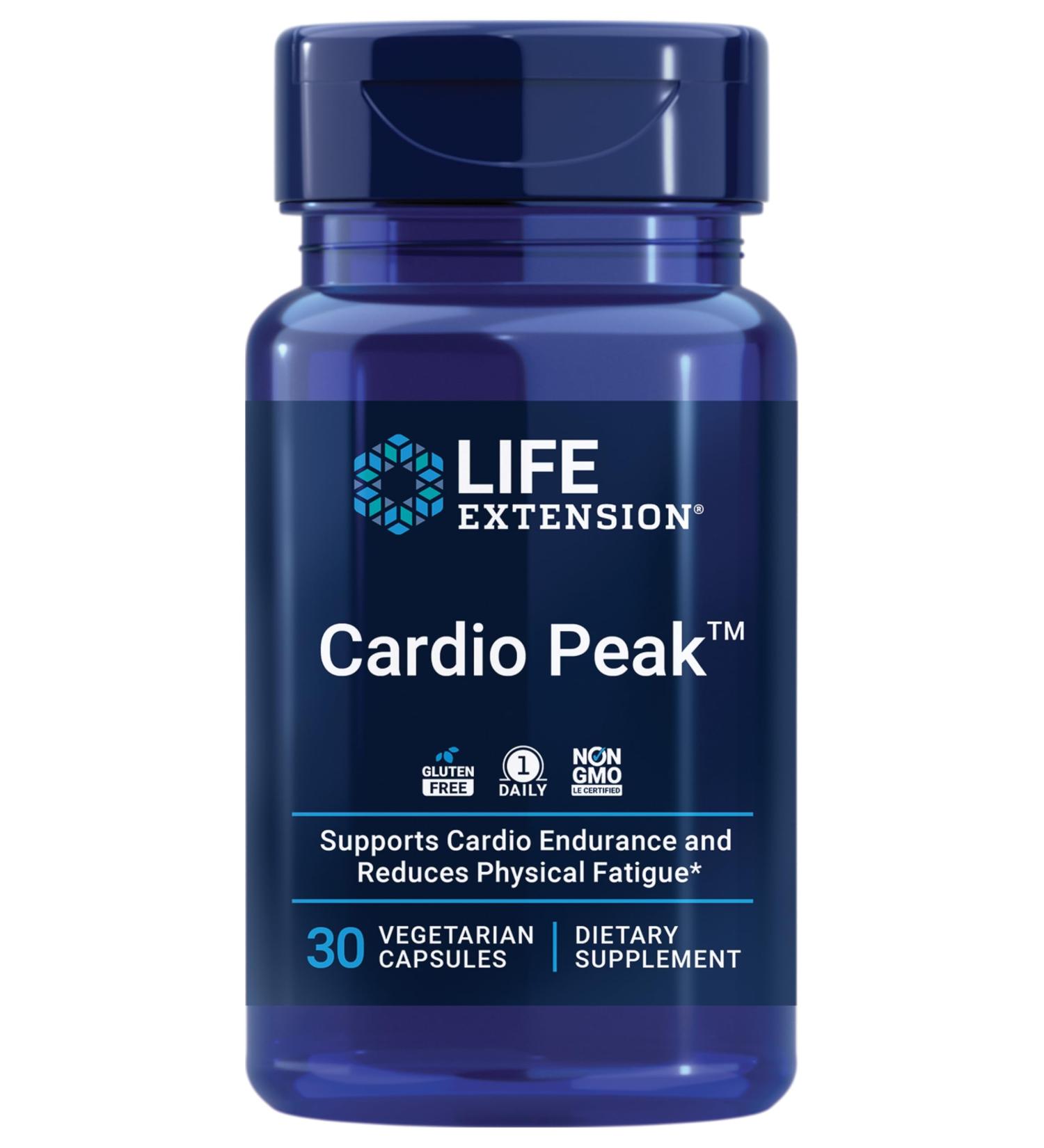 Life Extension Cardio Peak, Cardiovascular Supplement, Heart Health, arjuna, 1-Daily, Gluten Free, Non-GMO, Vegetarian, 30 Capsules - Buy Online on GoSupps.com