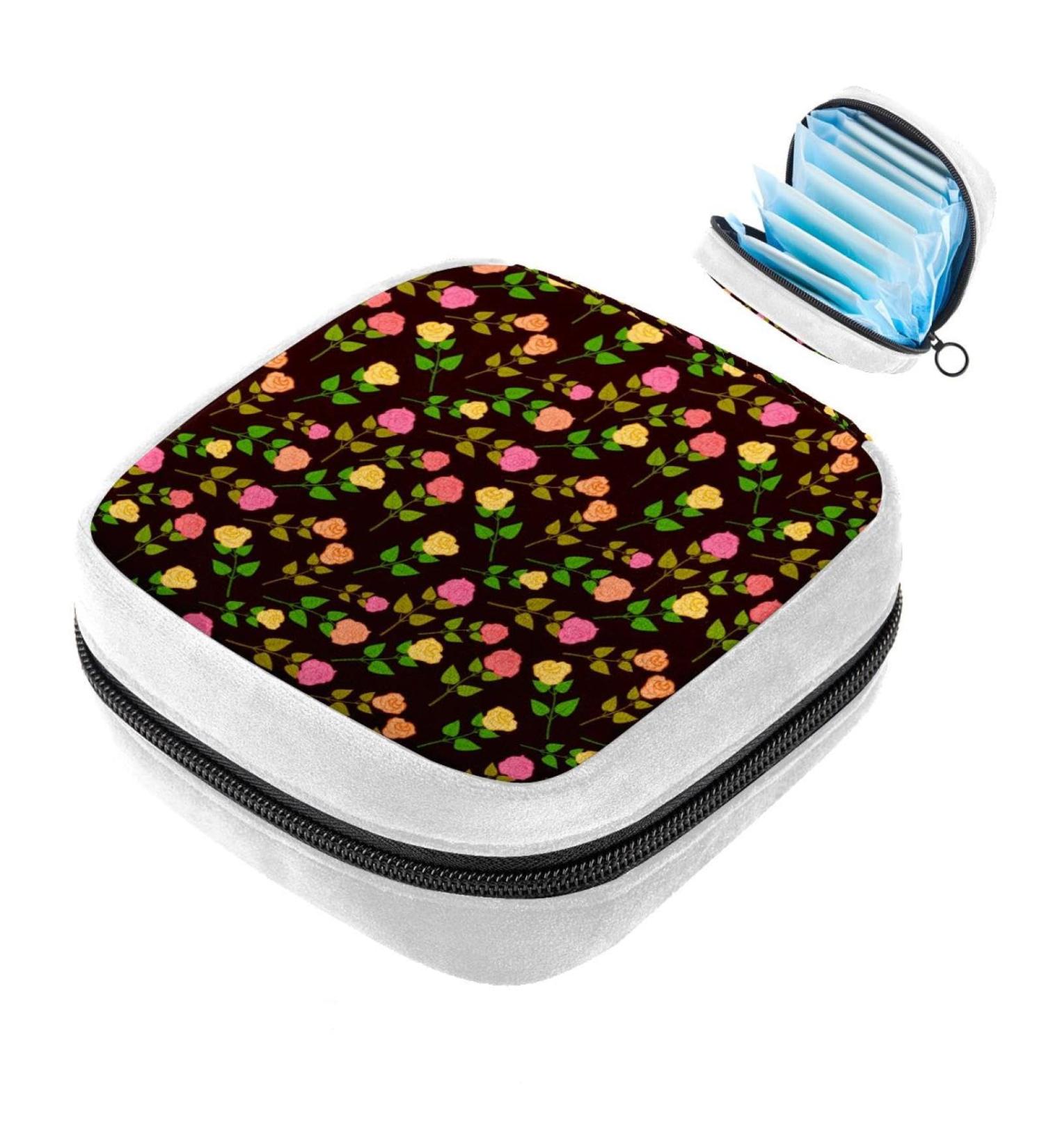 GIAPB Sanitary Napkin Storage Bag Period Tampon Makeup Pad Pouch Art Flowers Roses Color1158 - Buy Online on GoSupps.com