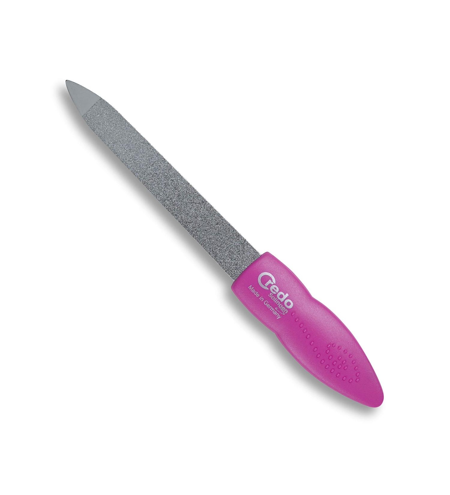 CREDO Sapphire File 5 Inches Pop Art Coarse/Fine Chrome-Plated File Blade Pink