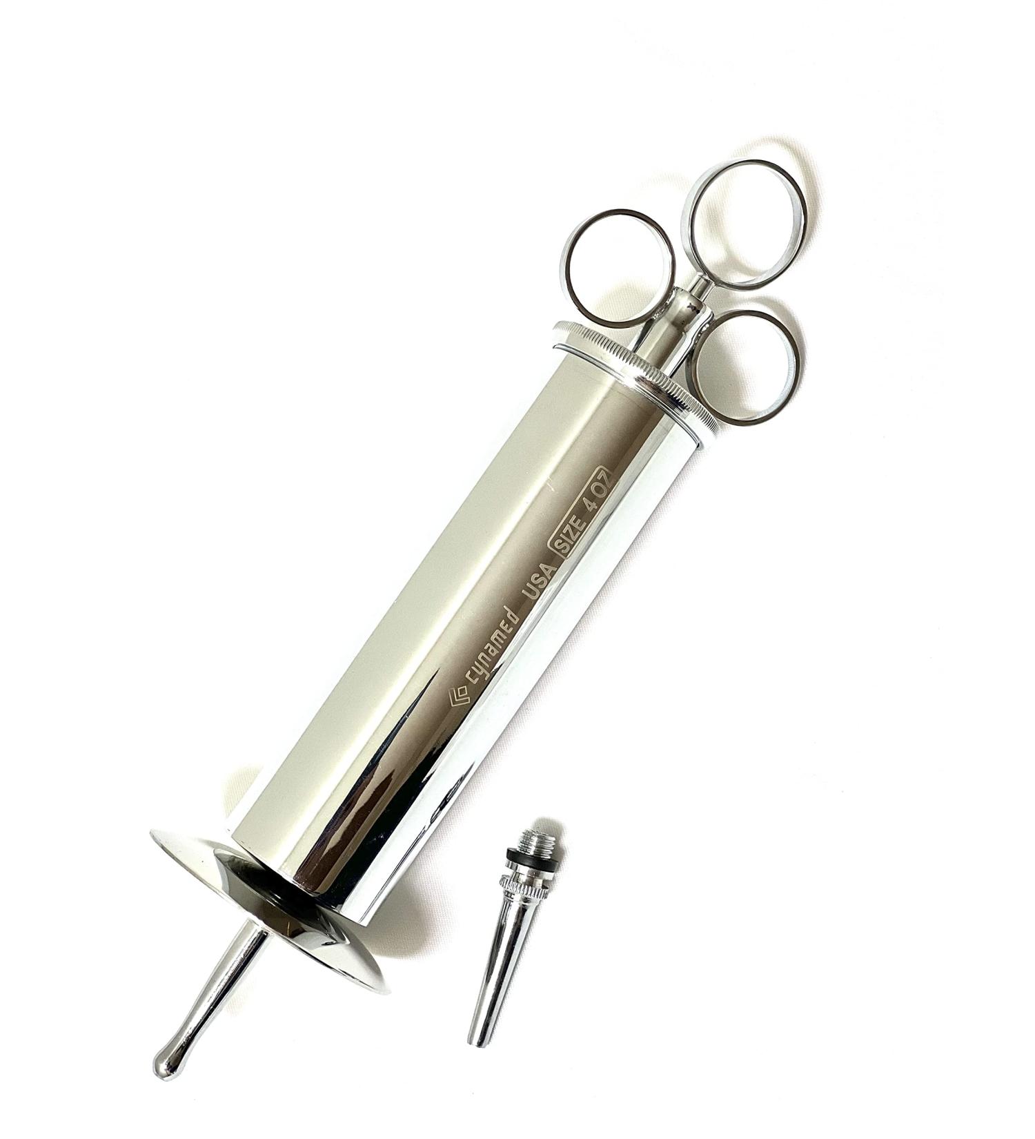 CynaMed Premium Ear Wax Removal Syringe 4 oz - Brass with Chrome Finish - Ideal for Household, EMT, Firefighter, Police, Medical Student, School, and Hobby - Buy Online on GoSupps.com