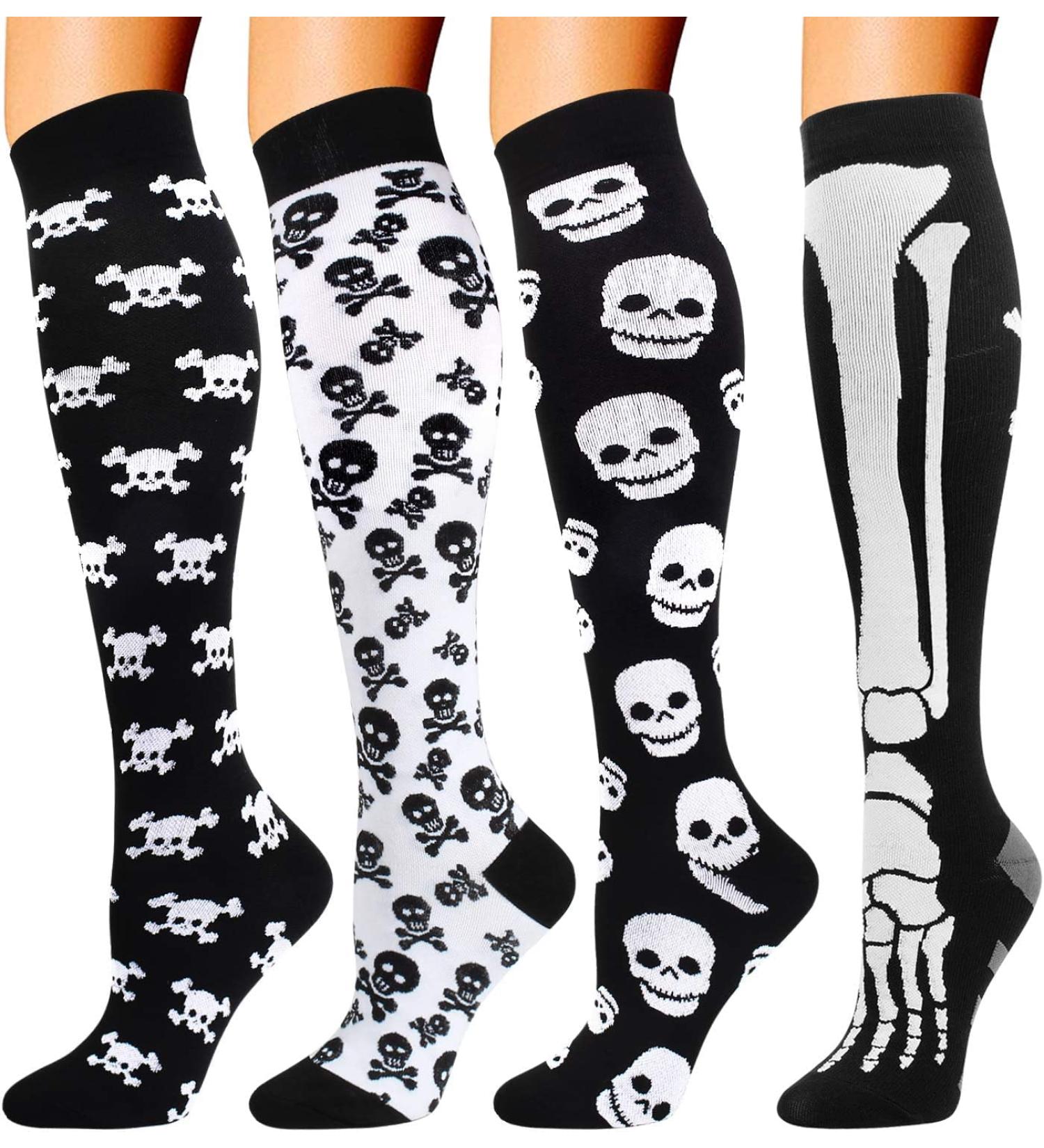 Dreshow 4 Pairs Compression Stockings for Men & Women - Ultimate Blood Circulation Support for Sport Running Cycling & Travel - Size L-XL - Buy Online on GoSupps.com