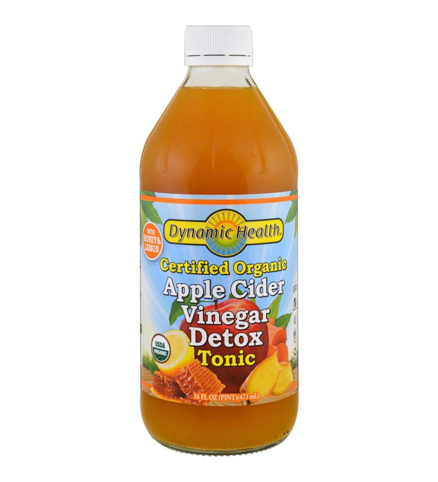 Dynamic Health  Laboratories Certified Organic Apple Cider Vinegar Detox Tonic 16 fl oz (473 ml)