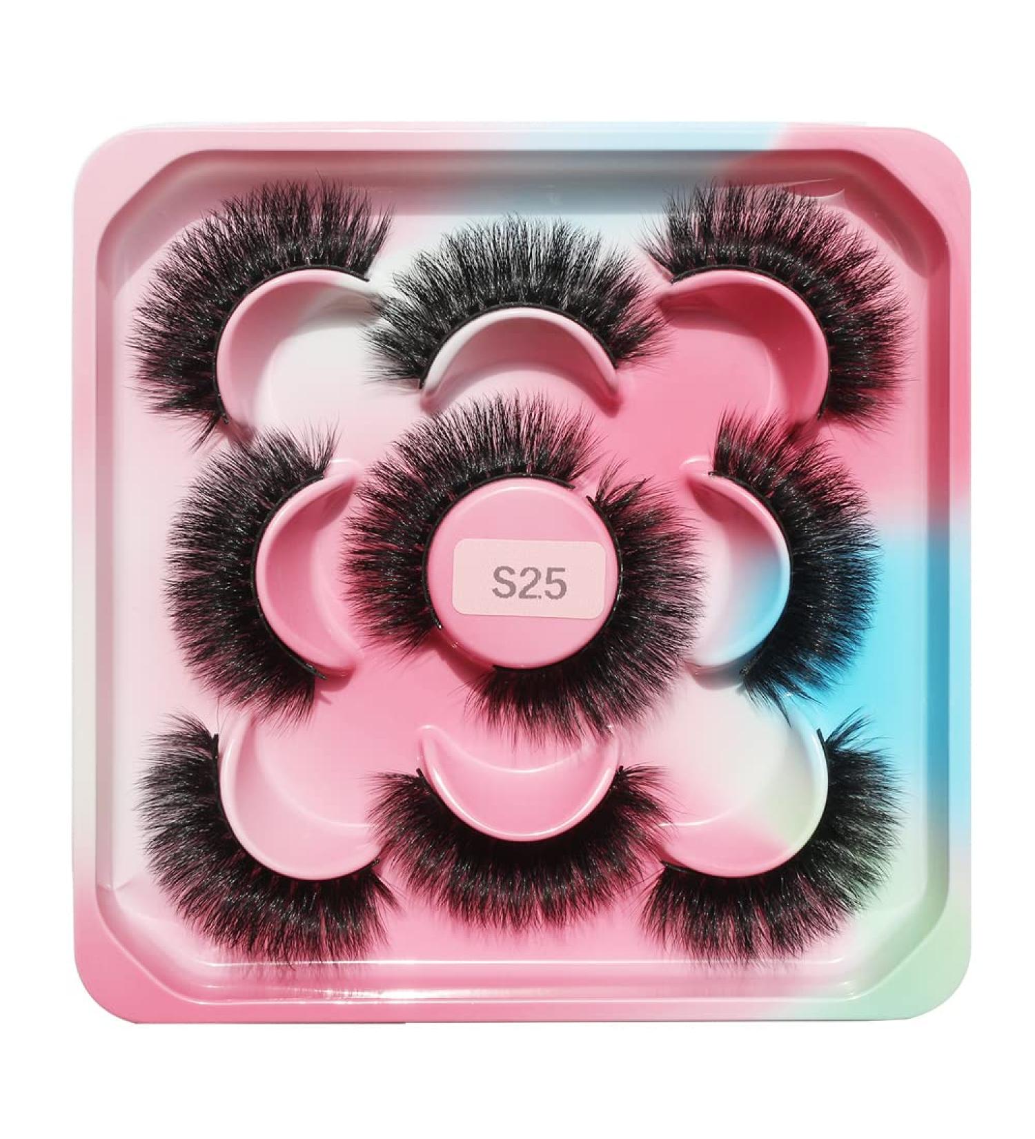 Buy 5 Pairs of Natural 3D Faux Mink Lashes - Fluffy Reusable & Handmade Cat Eye Look - Buy Online on GoSupps.com