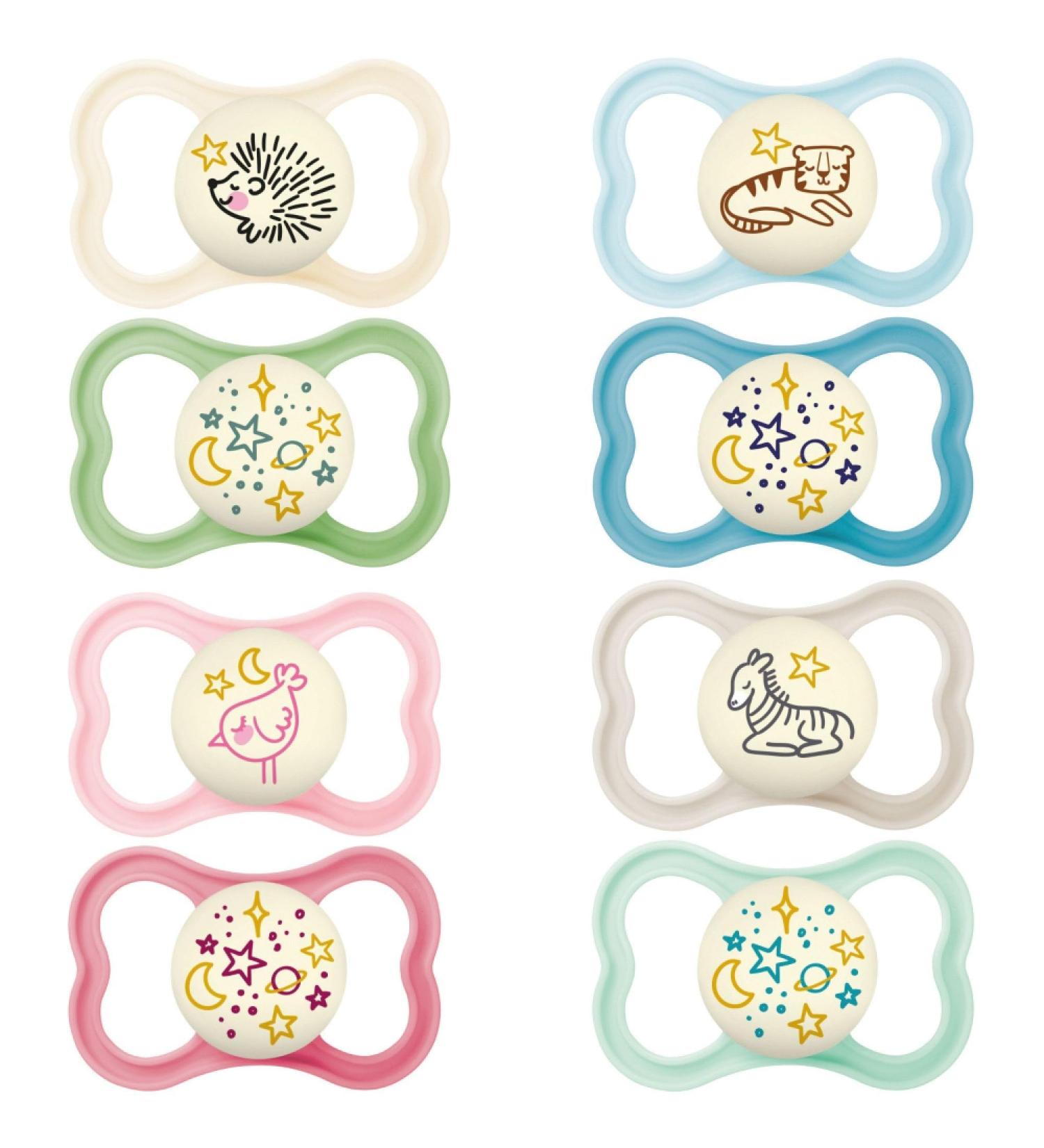 MAM SUPREME Silicon Schnuller in the 2 Set (6+ months) pacifier set with a pacifier box to reduce the risk of poor tooth positioning random model selection