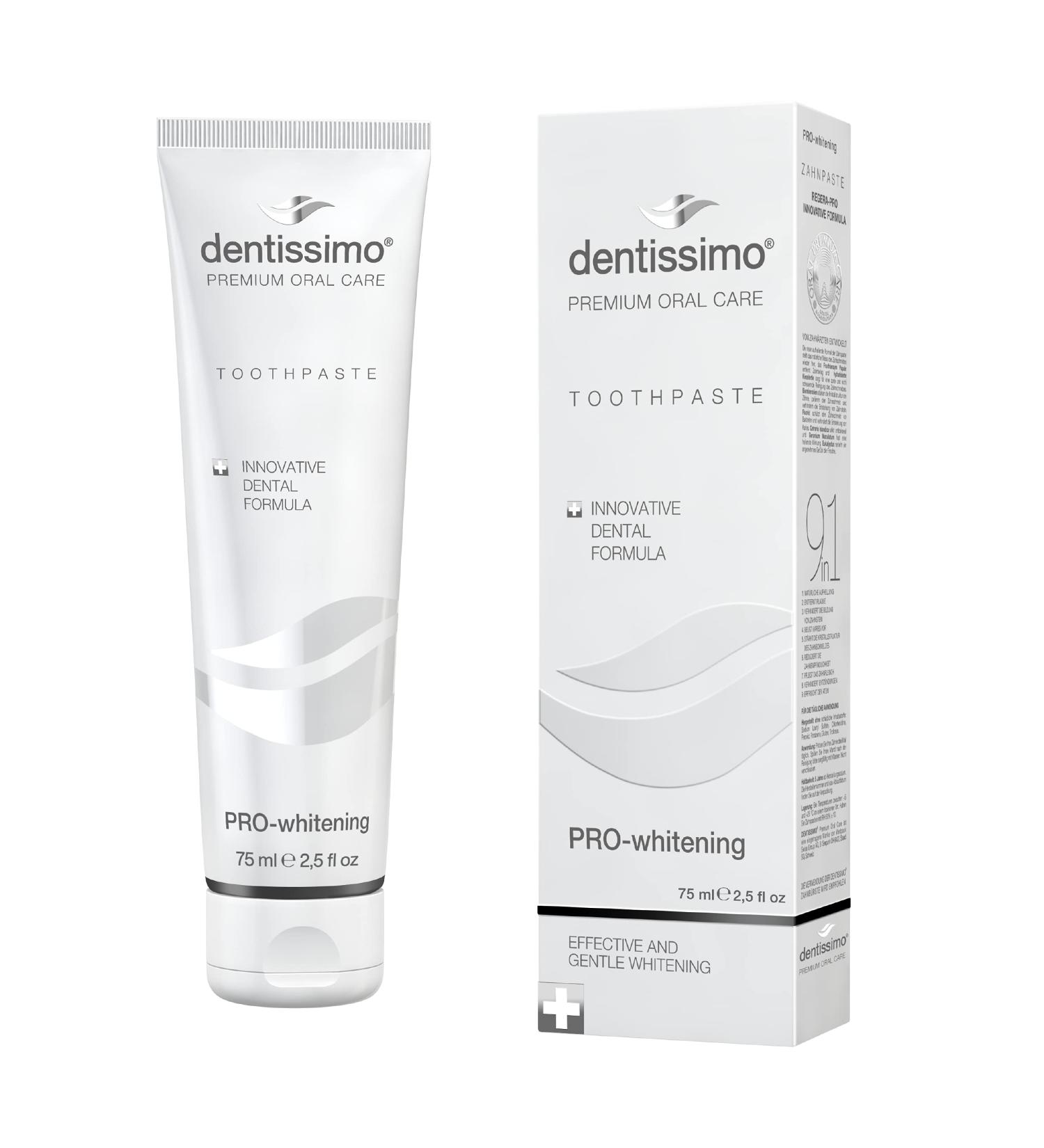 Dentissimo Premium Pro Whitening Toothpaste 75ml | Minimize Sensitivity & White Spots | Buy Internationally - Buy Online on GoSupps.com