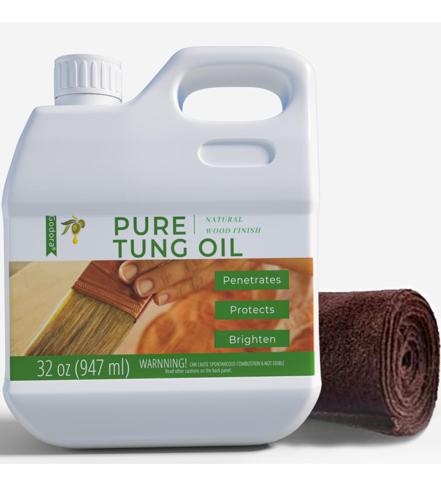 Godora 32 oz Pure Tung Oil for Wood Finishing - Waterproof Indoor & Outdoor Tung Oil for Furniture & Countertops - Buy Online on GoSupps.com