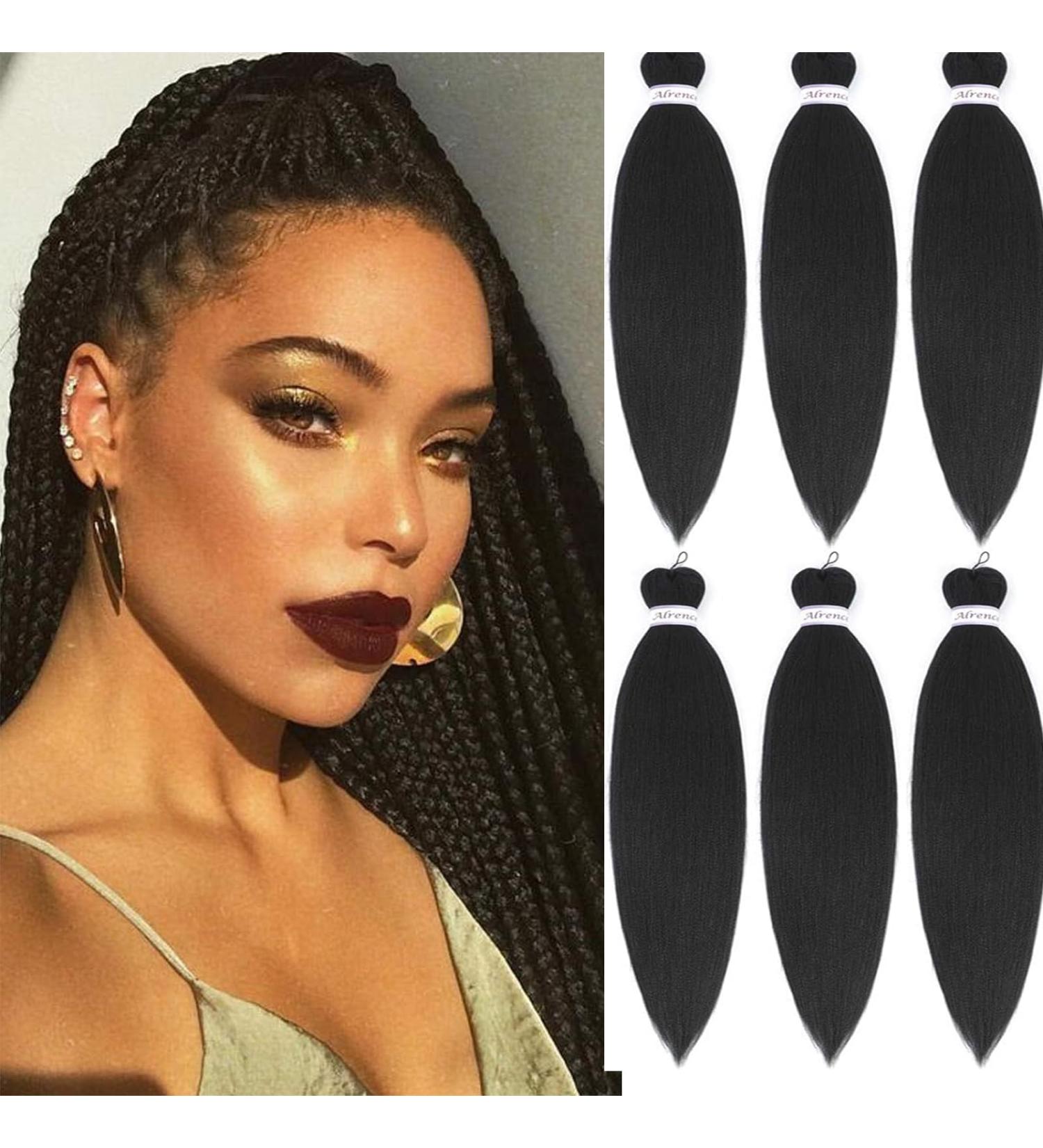 Pre-stretched Braiding Hair 6 Packs/Lot Professional Synthetic Fiber Crochet EZ Braids Yaki Texture Braiding Hair Extensions (1B) 16 Inch (Pack of 6) 1B - Buy Online on GoSupps.com