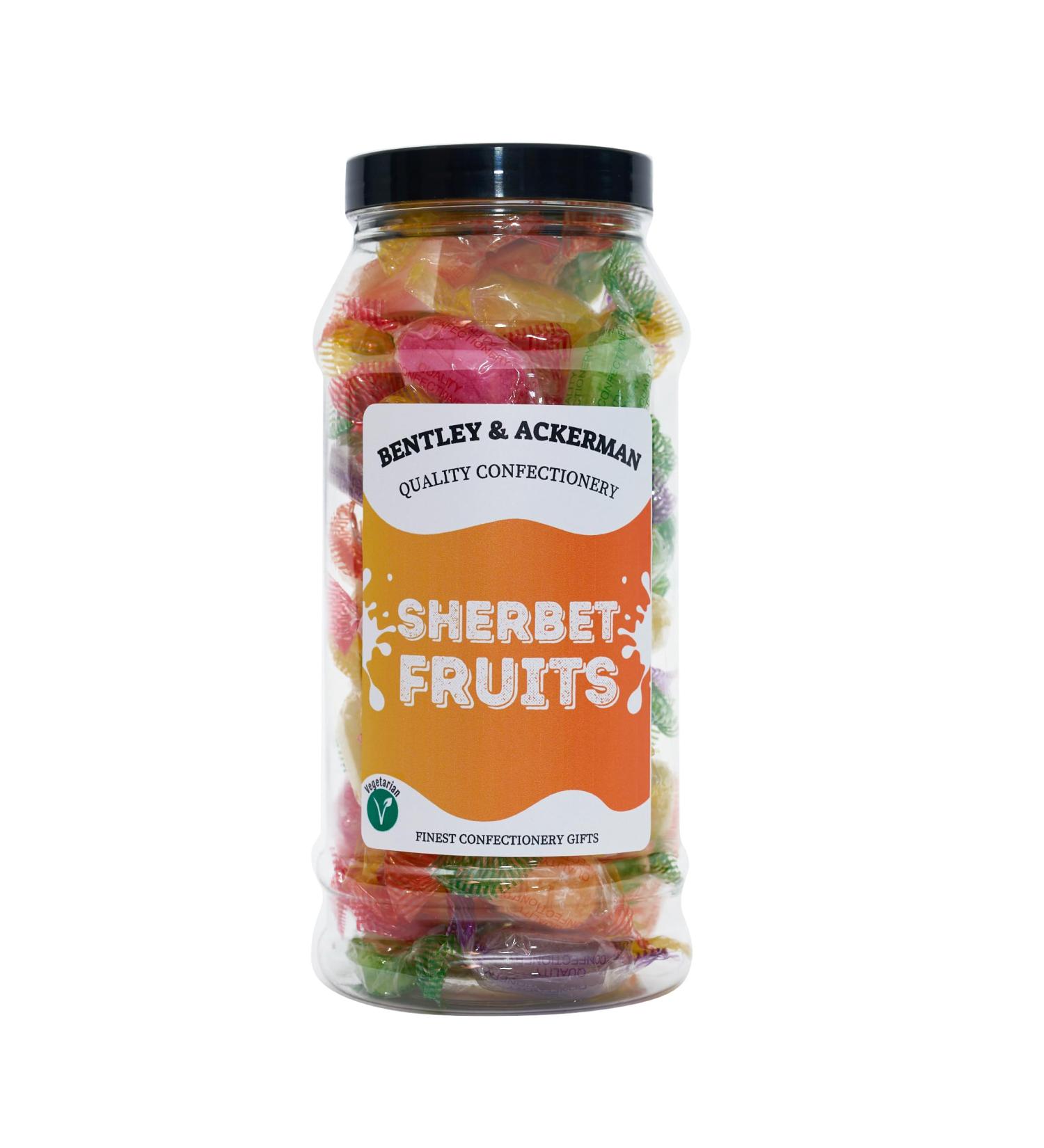 Sherbet Fruits (420g) Original Fizzy Fruit Sherbet Boiled Sweets in a Jar By Bentley & Ackerman's Sweet Shop. (Vegetarian) - Buy Online on GoSupps.com