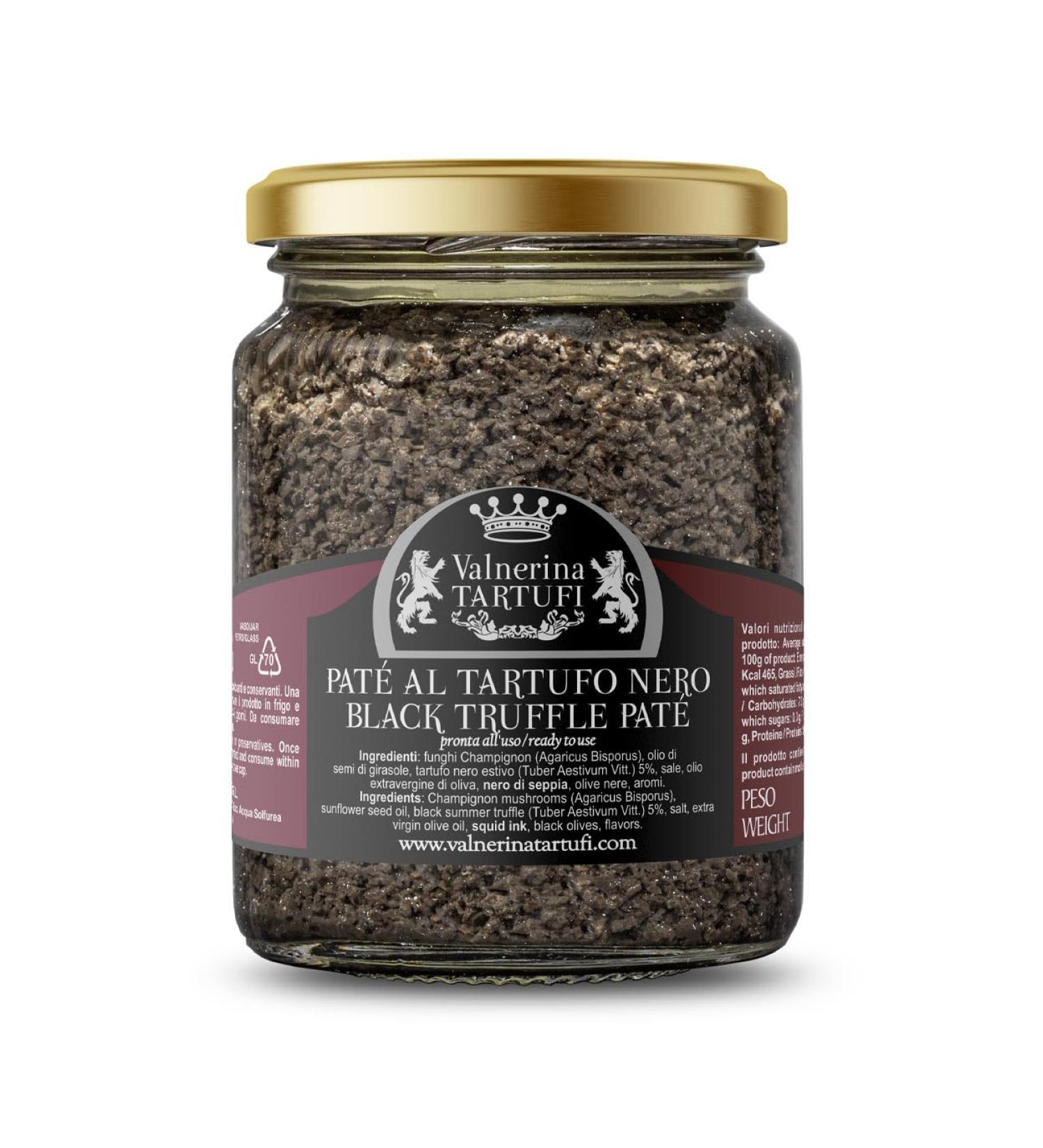 Valnerina Tartufi Black Truffle Pat Tartufata Sauce with Mushrooms, Truffles, Black Olives 90g Jar - Buy Online on GoSupps.com