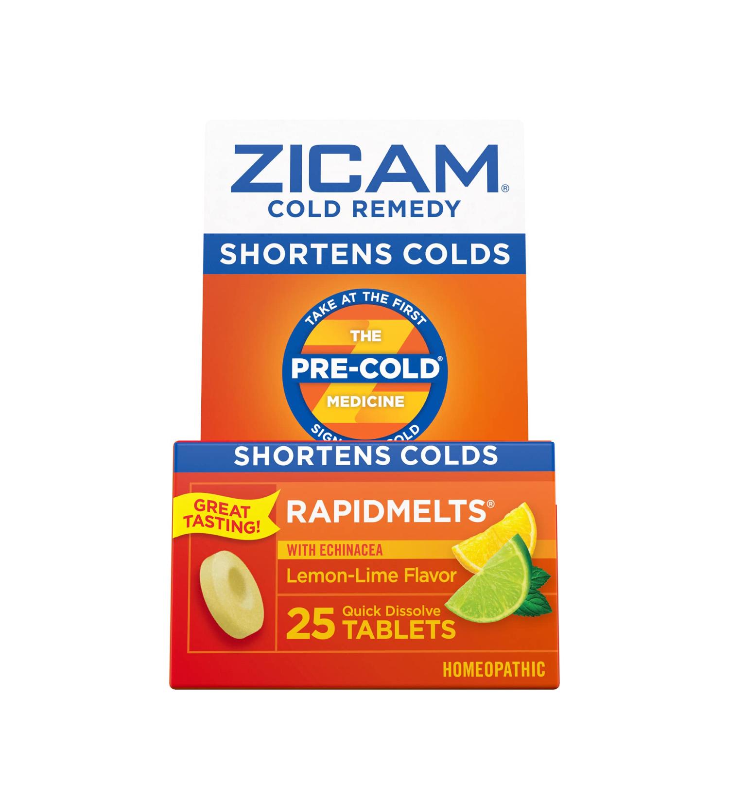 Zicam Cold Remedy Zinc Rapidmelts Lemon-Lime with Echinacea 25 Count - Fast Relief for Colds | Pack of 1 - Buy Online on GoSupps.com