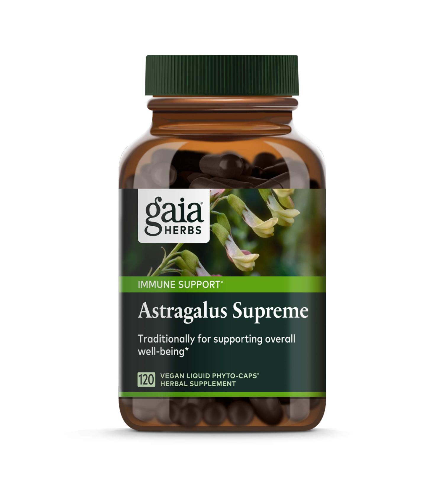 Gaia Herbs Astragalus Supreme - Immune & Antioxidant Support Supplement - 120 Vegan Capsules - Buy Online on GoSupps.com
