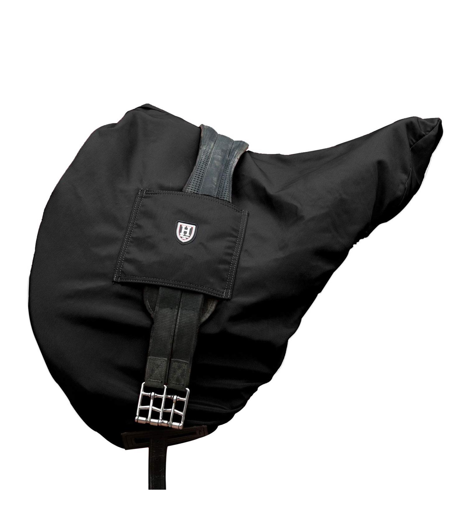 Harrison Howard Premium Waterproof/Breathable Fleece-Lined Saddle Cover - Mars Black Dressage-One Size - Buy Online on GoSupps.com