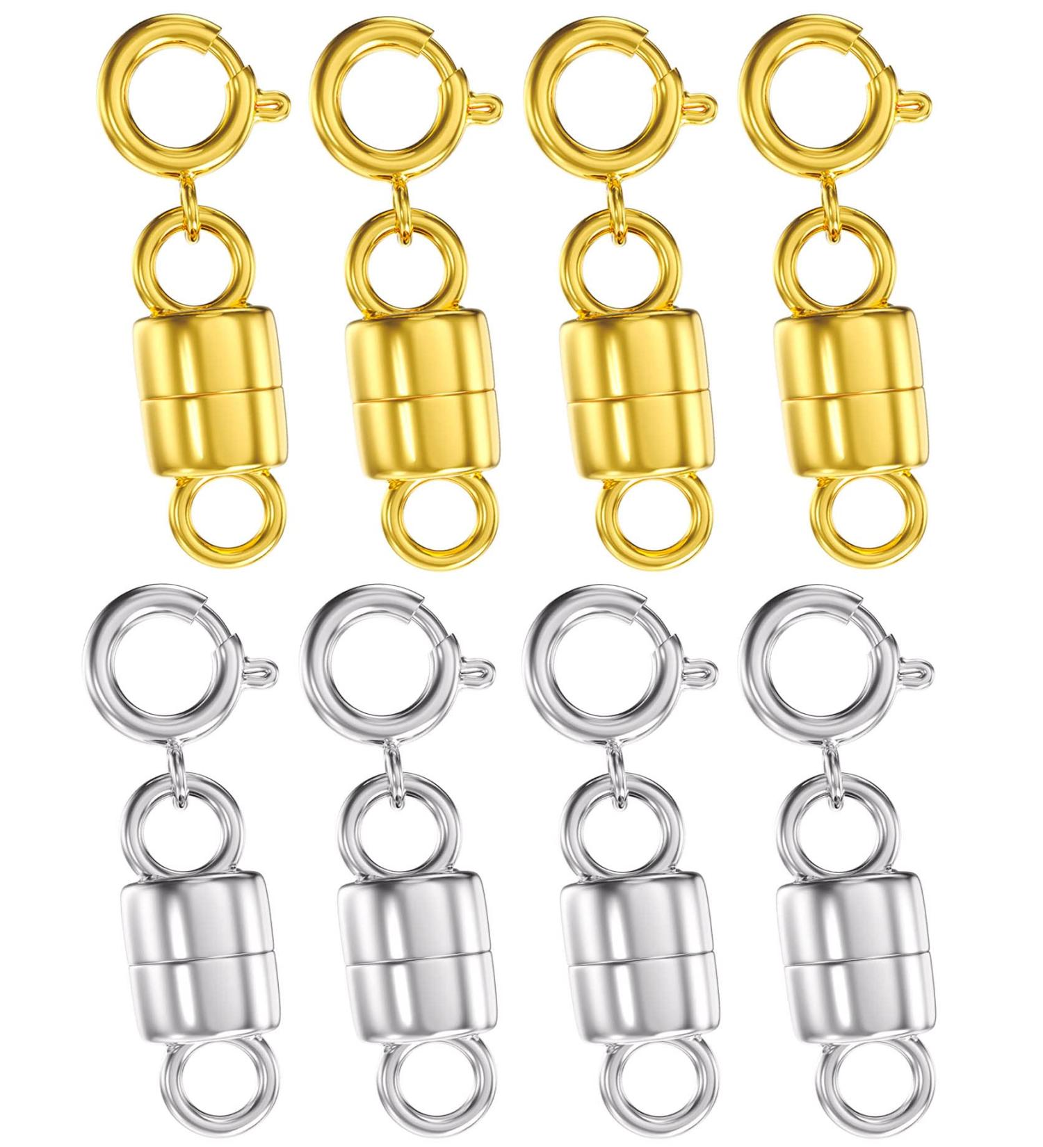 Clysoru Magnetic Necklace Clasps & Closures - 14k Gold & Silver Beads Extender Safety Locking Clasp Converter Set (8pcs) - Buy Online on GoSupps.com