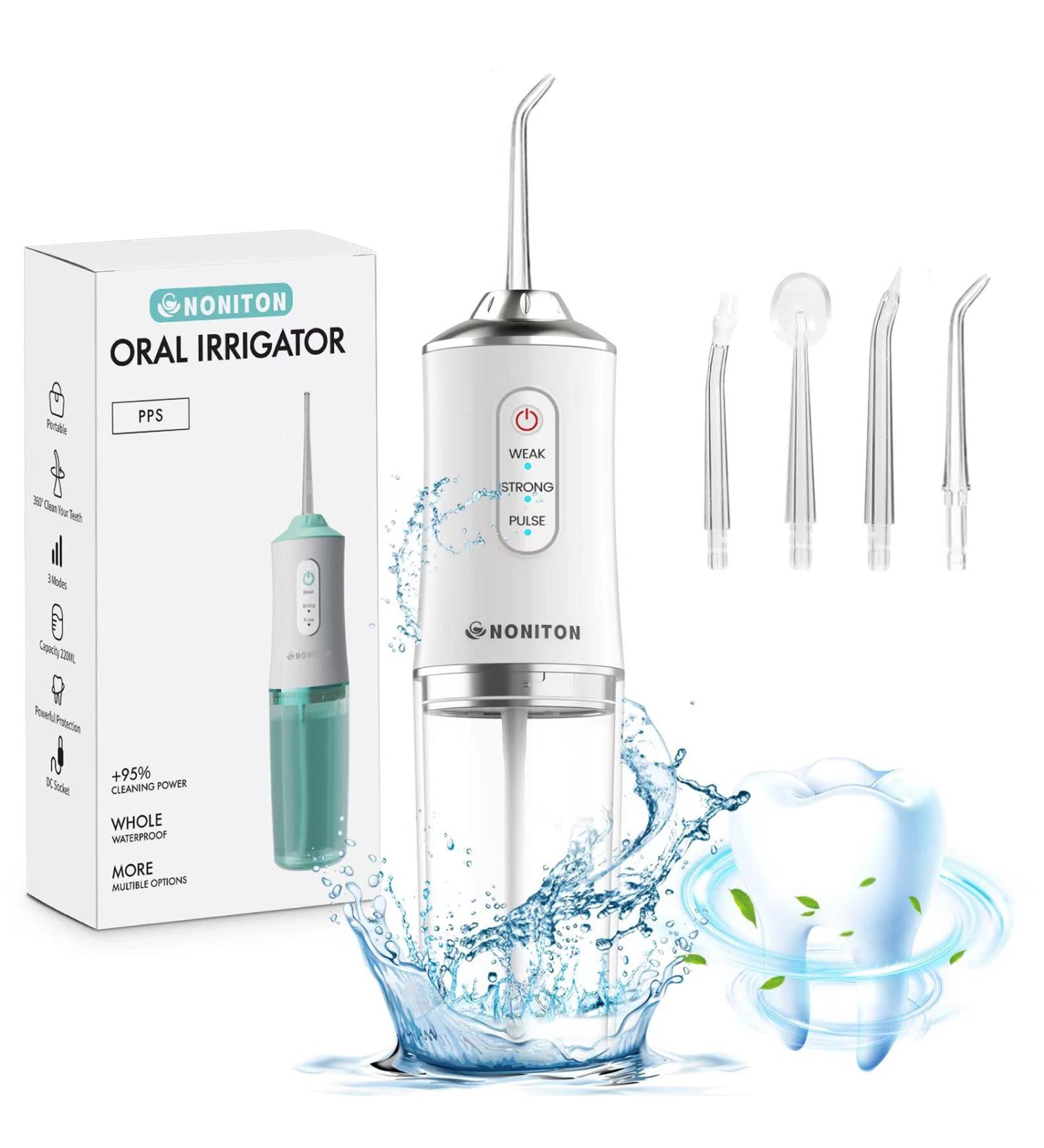 Water Flosser for Teeth - Cordless Dental Oral Irrigator with DIY Mode & 4 Jet Tips | IPX7 Waterproof Portable & Rechargeable - Perfect for Home & Travel | Yellow - Buy Online on GoSupps.com