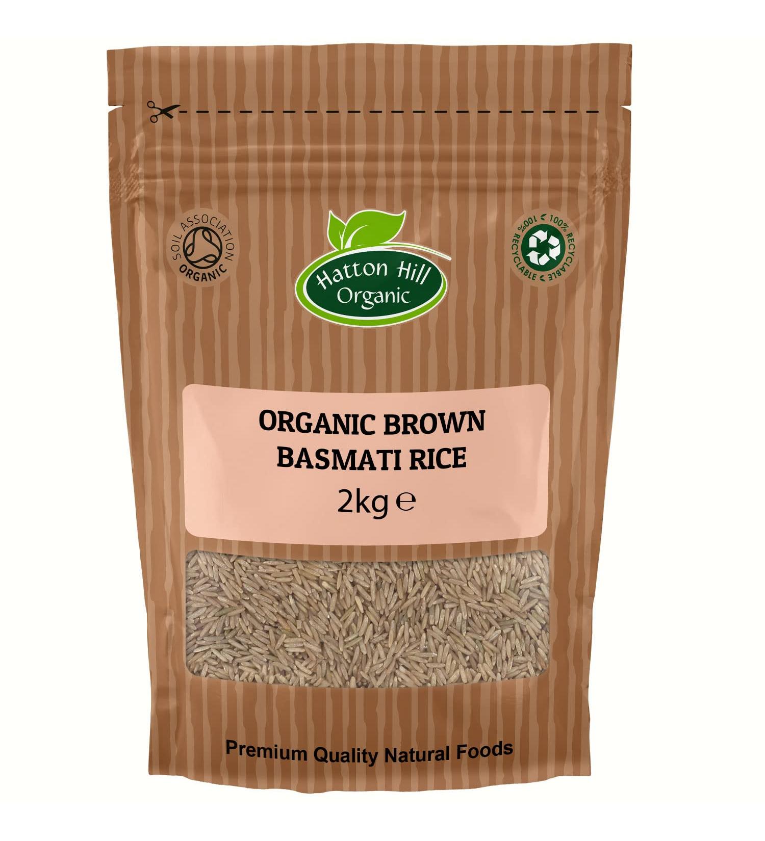 Organic Brown Basmati Rice 2kg by Hatton Hill Organic - Free UK Delivery