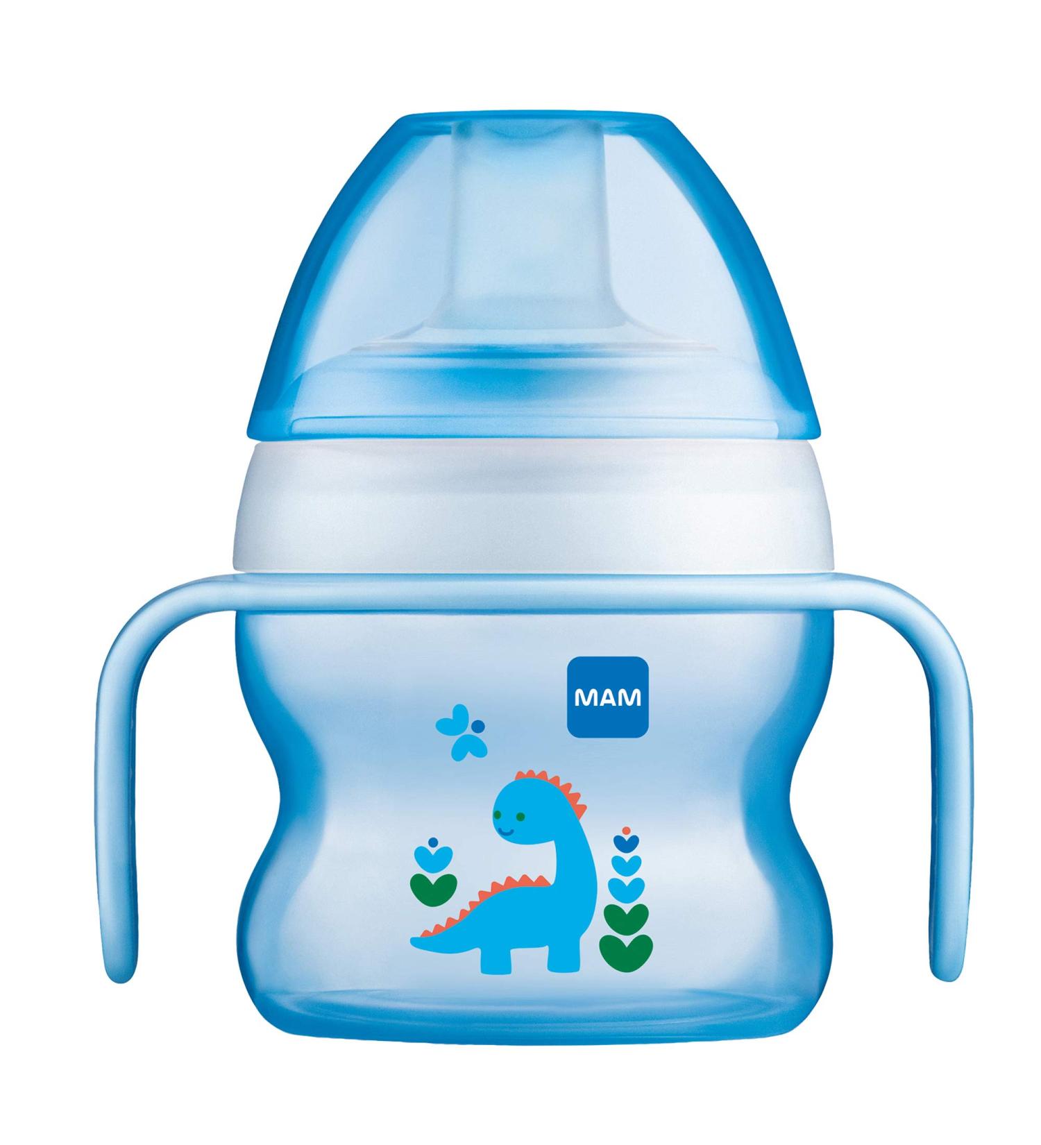 MAM Starter Cup (1 Count) MAM Sippy Cup Drinking Cup With Extra-Soft Spill-Free Spout and Non-Slip Handles For Boys 4+ Months Five Ounces Blue 4 Oz Boy 1 Count (Pack of 1) - Buy Online on GoSupps.com