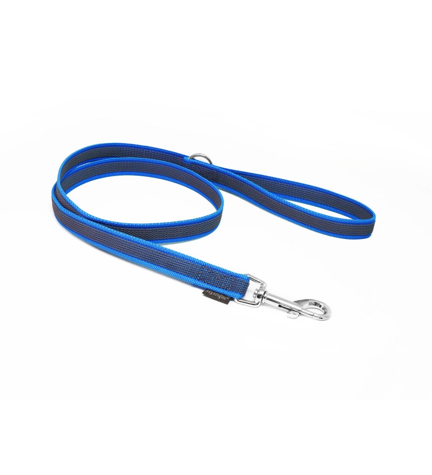 Mystique Rubberized leash 20mm with hand loop standard carabiner blue 2m 2m blue