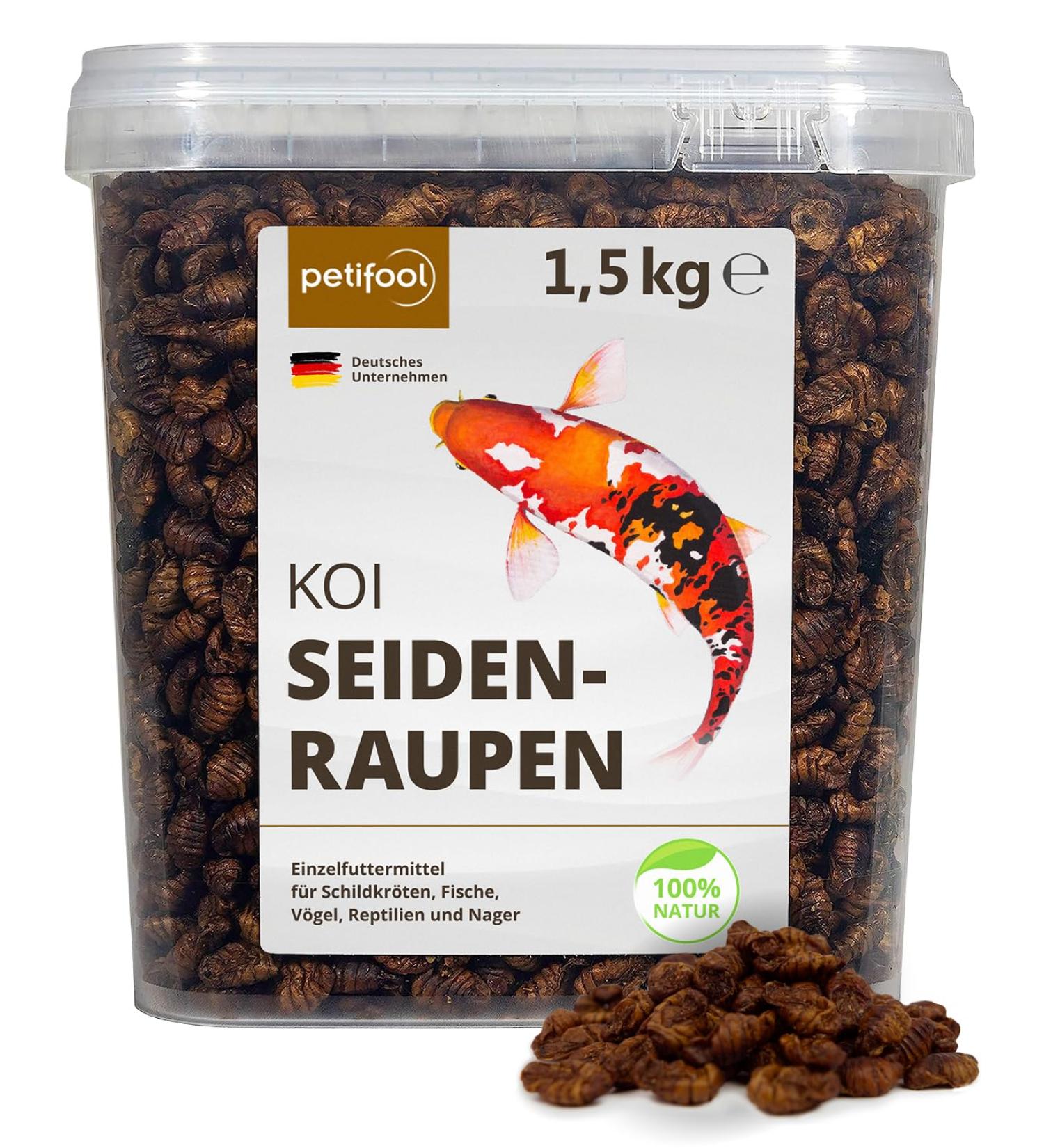 Petifool Koi Silk - 1.5kg Dried Silk Caw | Healthy Insect Snack for Turtles Fish Birds Reptiles & Rodents - International Shipping Available - Buy Online on GoSupps.com
