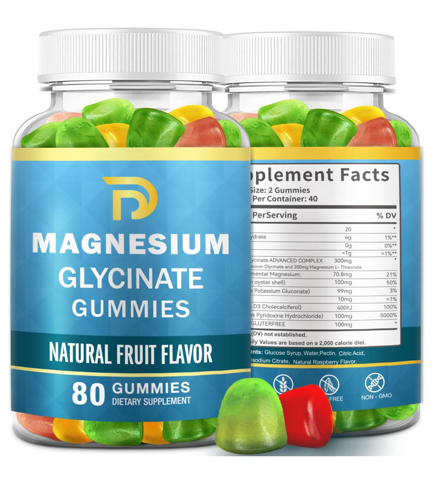 Magnesium Glycinate Gummies for Adults & Kids Sugar Free 400mg Magnesium Supplement Chewable Sleep Aid Stress & Muscle Relief Relaxation 160 Gummies - Buy Online on GoSupps.com