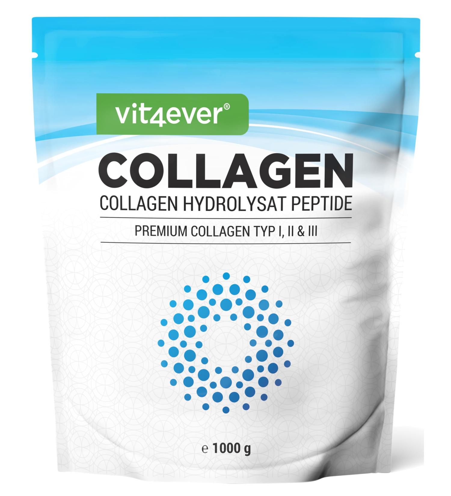 Collagen Powder 1000g - 100% Collagen Bioactive Hydrolysate Peptides - Collagen Type 1 2 & 3 - Neutral Taste - No Additives - Buy Online on GoSupps.com