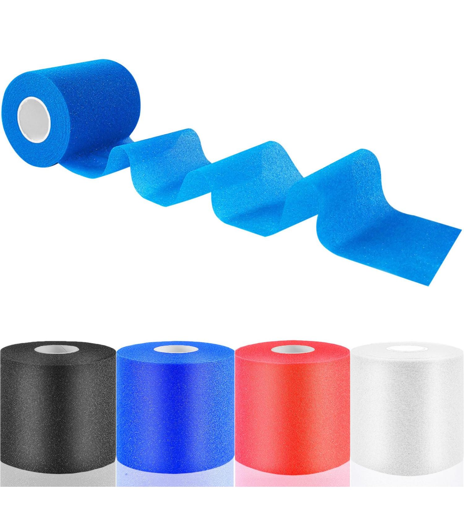 4 Pack Foam Underwrap Tape for Elbow, Ankles, Wrists, Knees - Black, Red, White, Blue - Buy Online on GoSupps.com