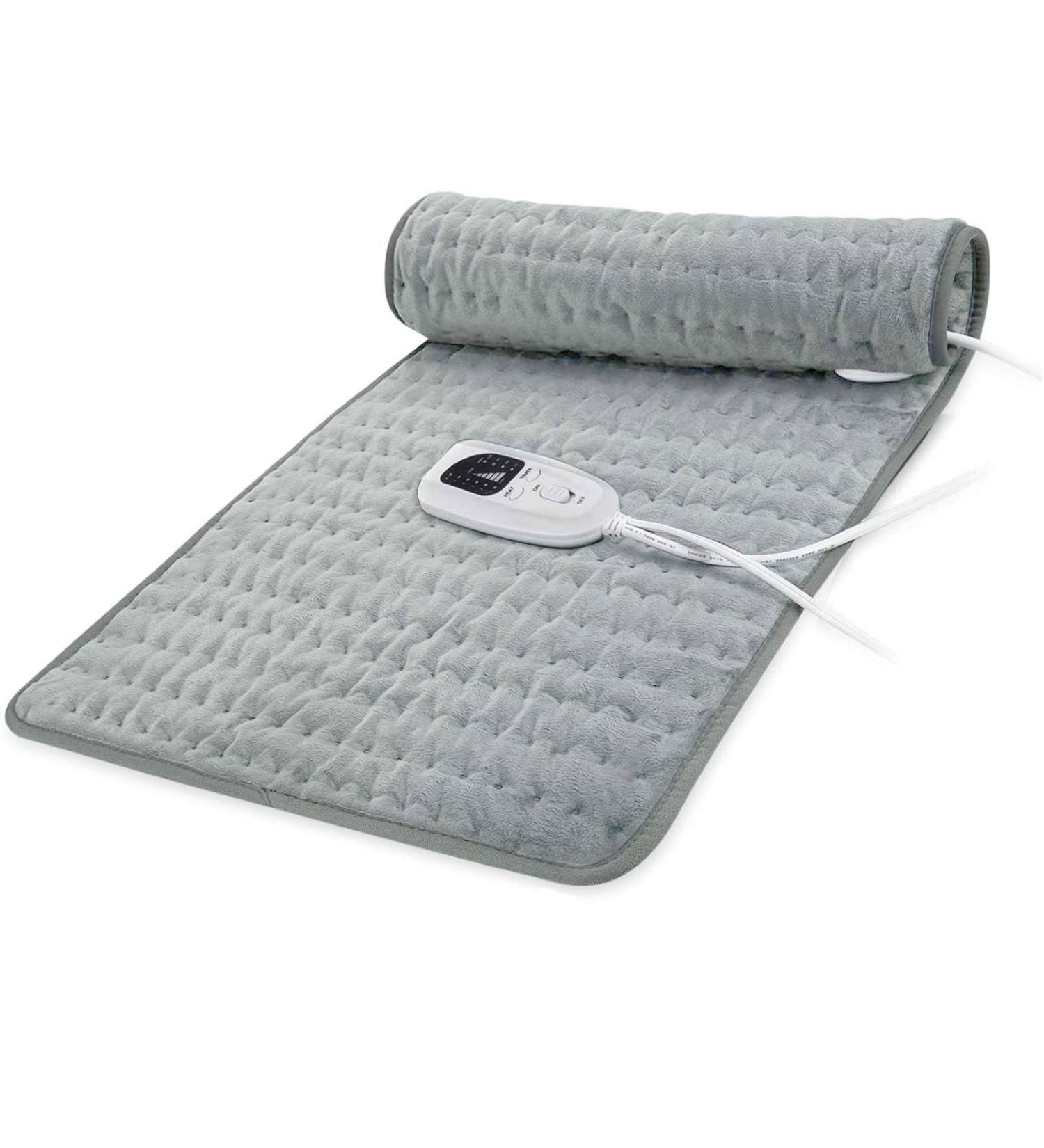 Buy Electrical Heating Pillow 30x60cm - Dry & Moist Heat for Neck Shoulder & Back | Timer & Auto Shutoff - Light Gray - Buy Online on GoSupps.com