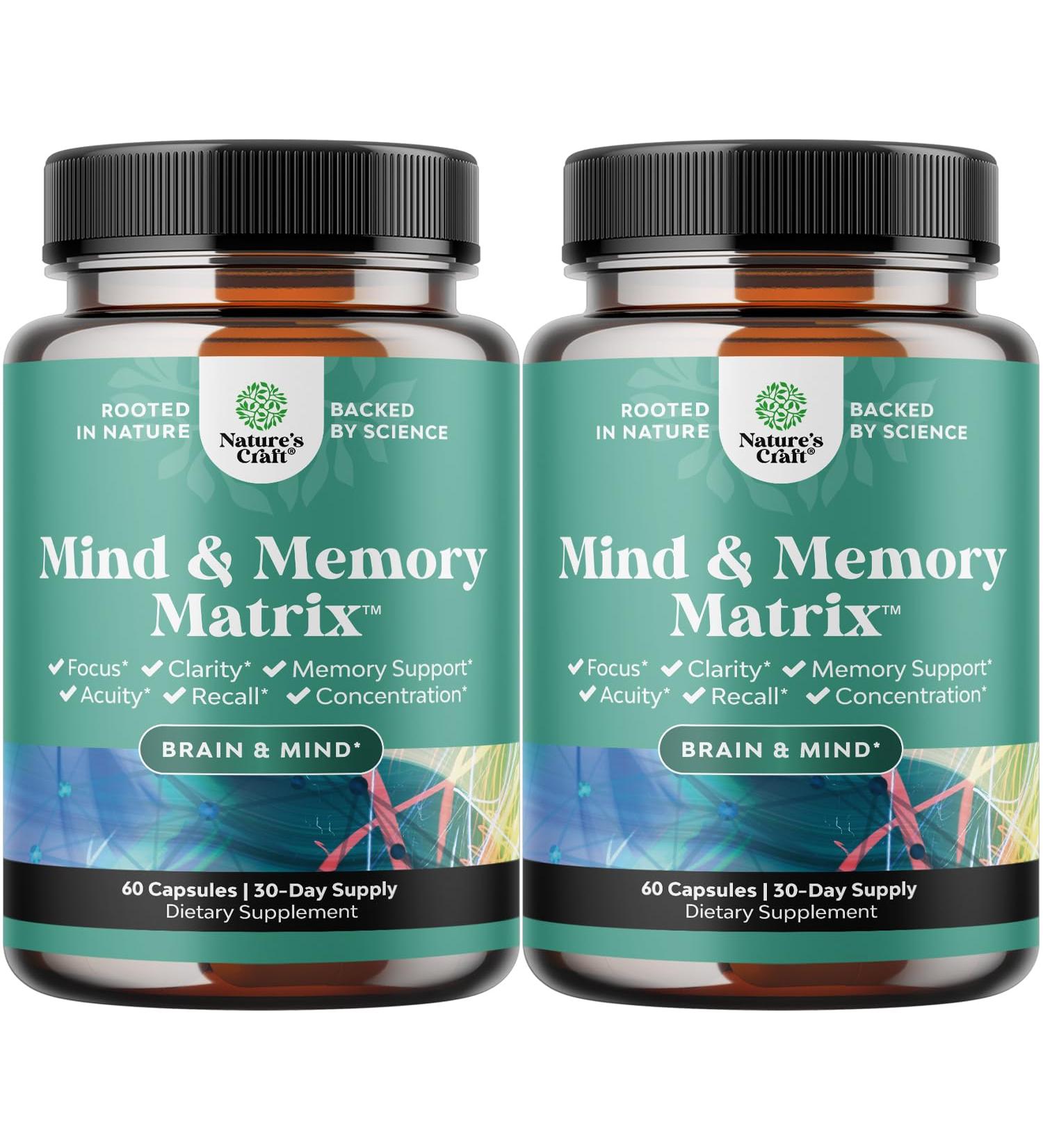 Advanced Brain Supplement for Memory and Focus - Nootropics Brain Support Supplement with Memory and Focus Vitamins for Adults of All Ages - for Brain Fog Clarity Energy and Recall - 2 Pack - Buy Online on GoSupps.com