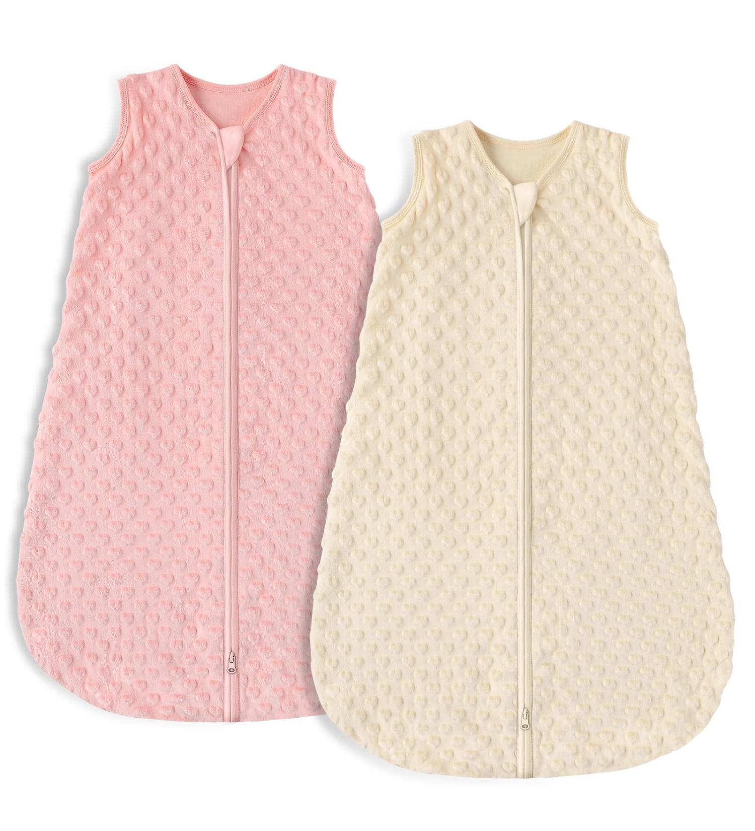 Looxii Baby Sleeping Bag 1.5TOG Cotton Soft Newborn Sleepsack Unisex Baby Wearable Blanket 12-18 Months (Pink & Apricot) - Buy Online on GoSupps.com