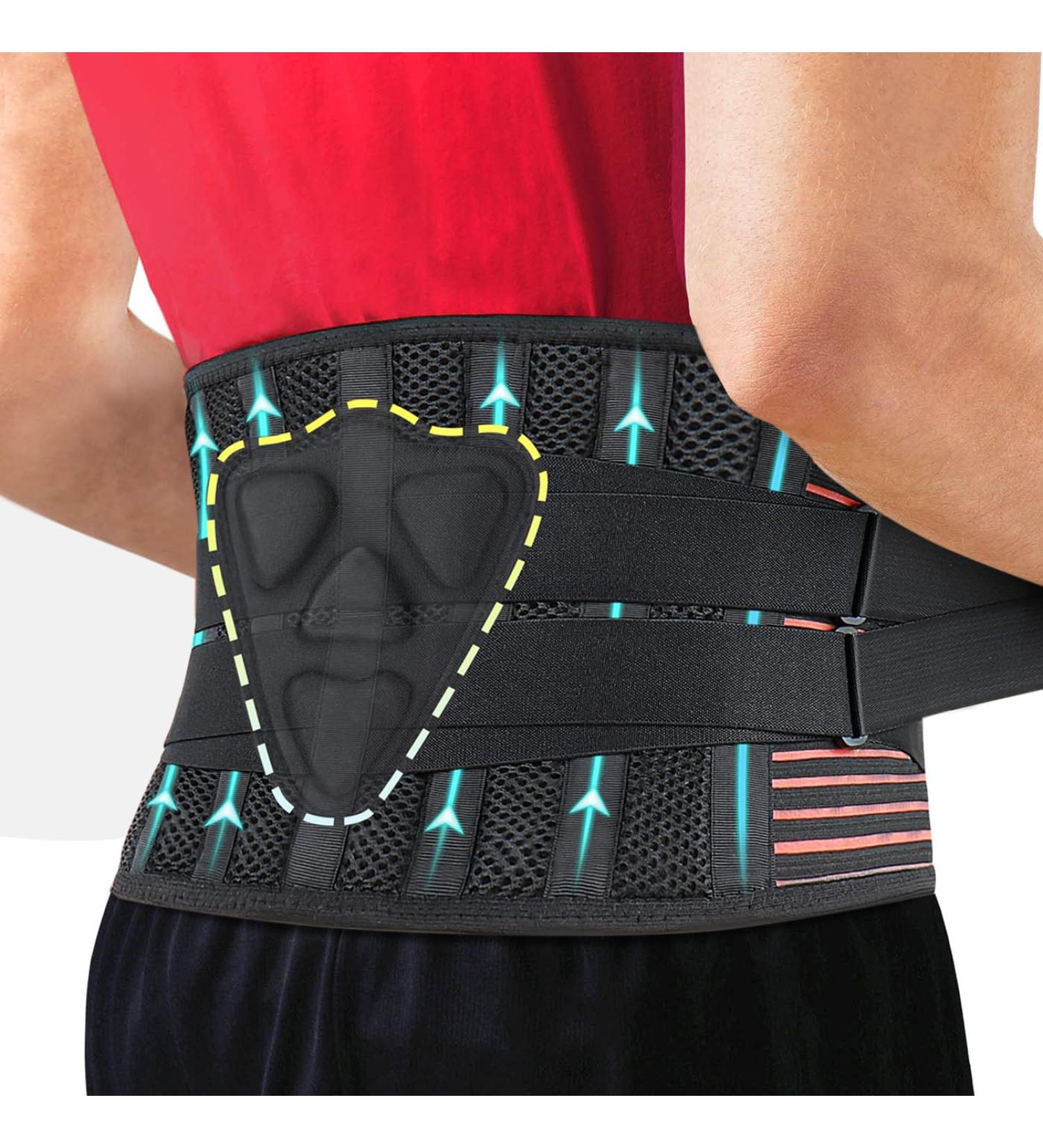 Lafuyso Back Support Belt - Lower Back Pain Relief 3D Lumbar Pad Breathable Mesh Brace for Herniated Disc & Sciatica | XX-Large for Men & Women - Buy Online on GoSupps.com