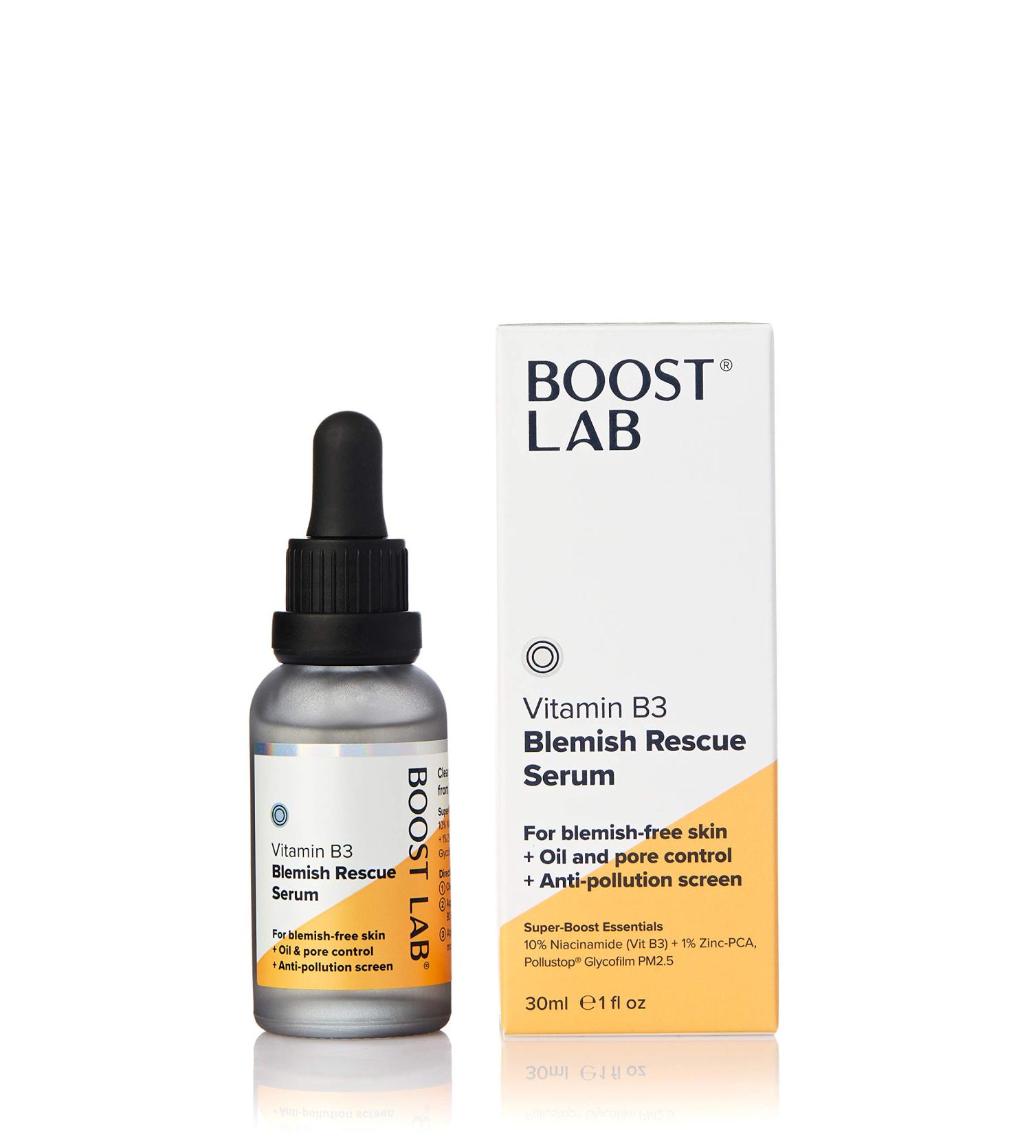 BOOST LAB Vitamin B3 Blemish Rescue Serum - Reduce Acne Enlarged Pores & Redness - Paraben & Cruelty Free - 30 ml - Buy Online on GoSupps.com