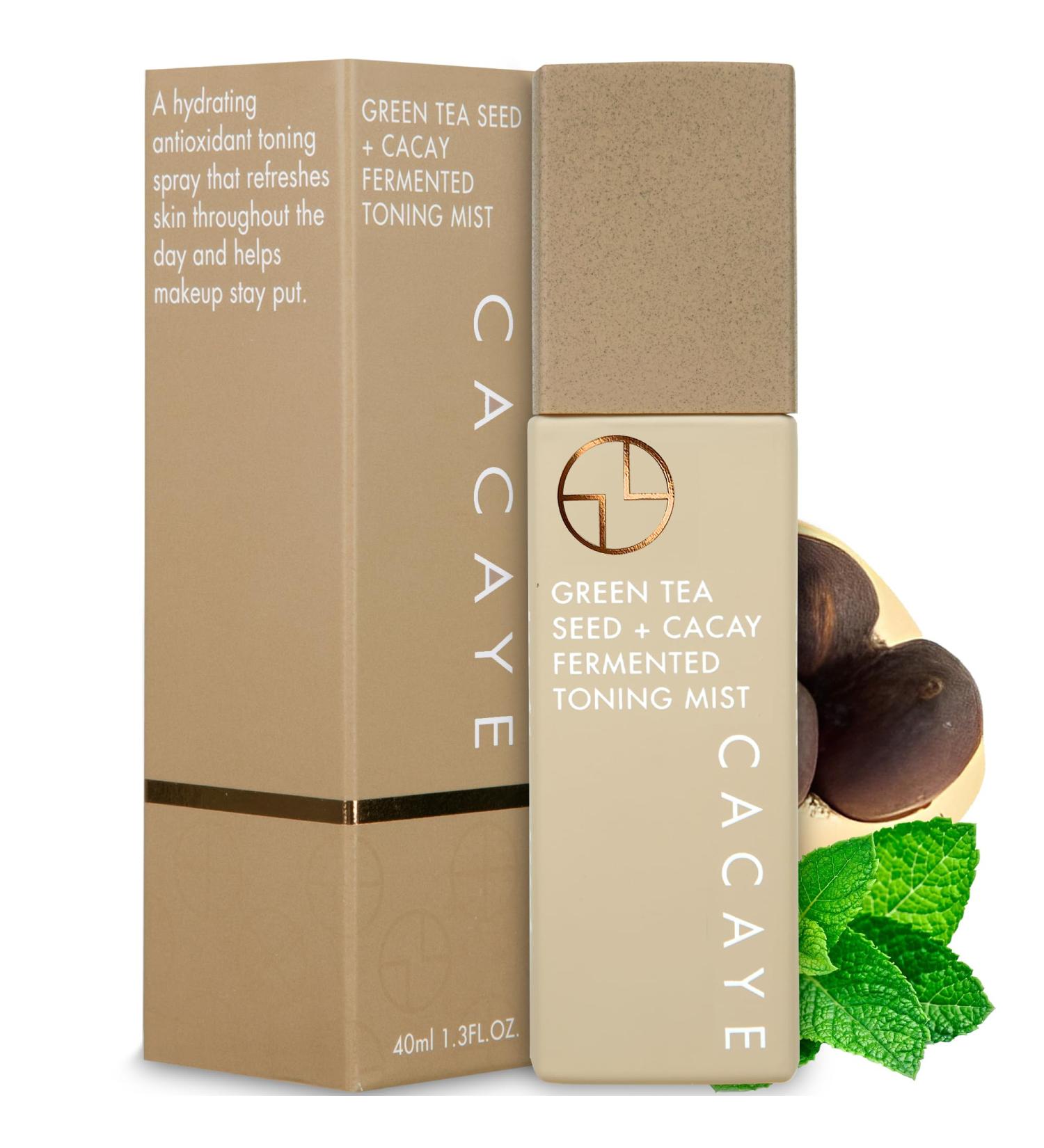 CACAYE Facial Toner Spray - Travel Size Green Tea & CaCay Oil Hydrating Face Mist with Niacinamide & Vegan Collagen | 1.35 oz Makeup Setting Spray - Buy Online on GoSupps.com