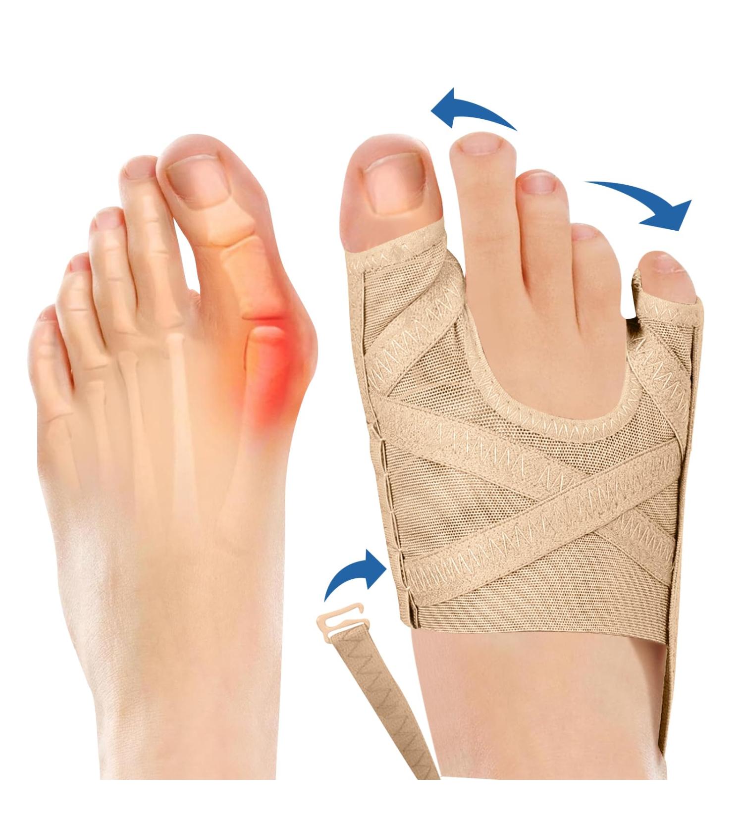 Plantarelief Hallux Valgus Corrector - Toe Correction Socks & Bandage for Great Toe Pain Relief - 1 Pair - Buy Online on GoSupps.com