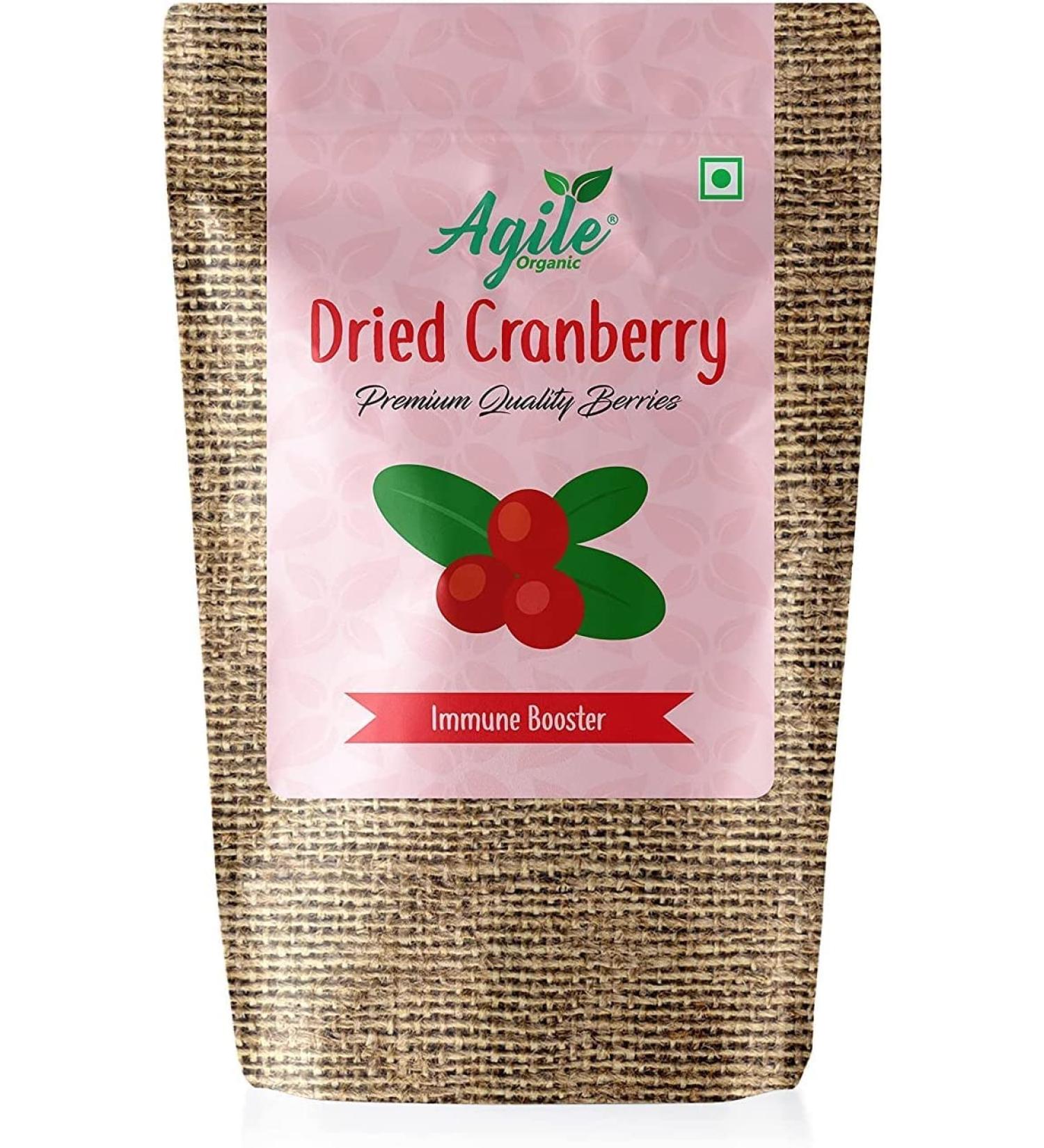 ORGANIZE AOZA Agile Organic Whole Dried Cranberries 1kg Immunity Building Antioxidant rich - Buy Online on GoSupps.com