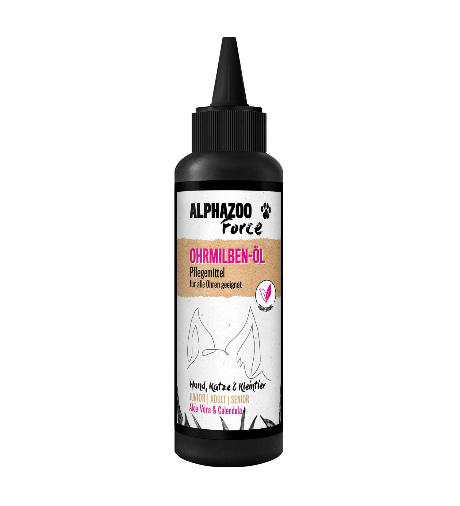 Alphazoo Anti-Ear Mite Oil for Dogs & Cats - 100ml | Effective Ear Drops for Ear Mites & Ear Rust | Gentle Natural Ear Care - Buy Online on GoSupps.com