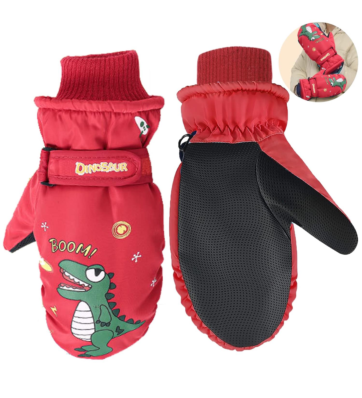 Mecctuck Kids' Ski Gloves - Waterproof Windproof & Warm Winter Sports Gloves for Girls (Ages 5-10) Perfect for Skiing Running Cycling Hiking & Snowboarding - Red - Buy Online on GoSupps.com