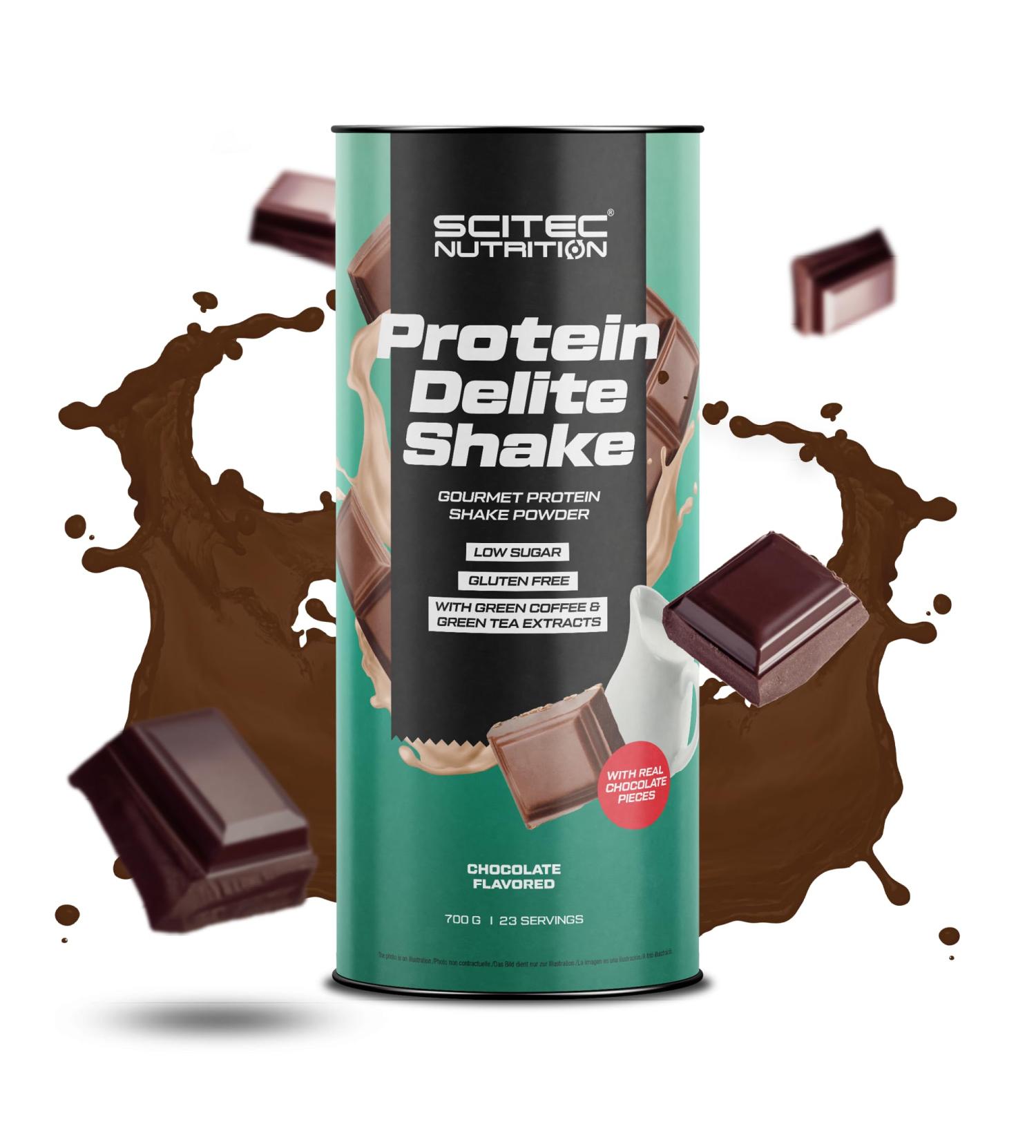  Scitec Nutrition Scitec Nutrition Protein Delite Shake a flavored protein powder drink with chocolate pieces L-carnitine 700g Chocolate - Buy Online on GoSupps.com