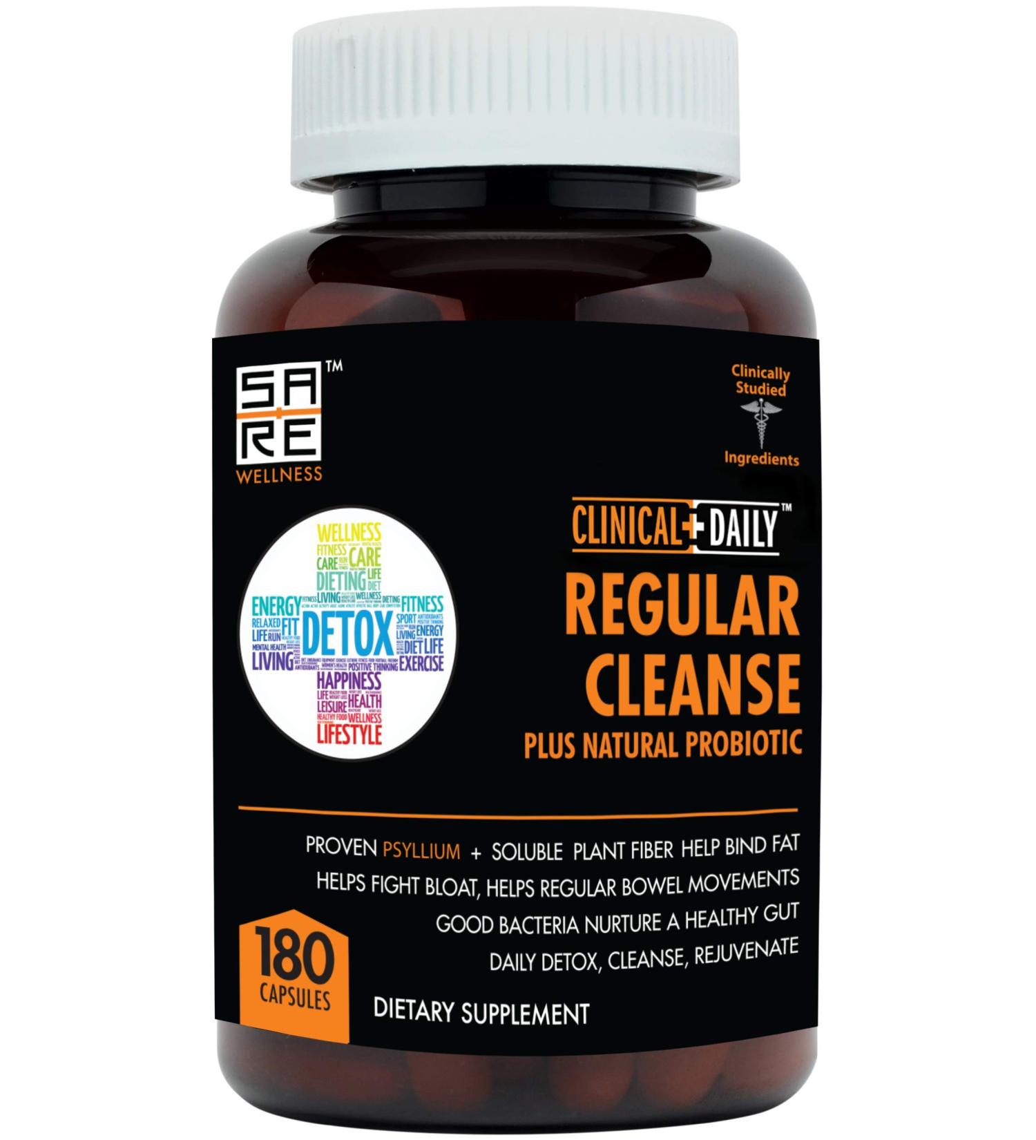Daily Cleanse Probiotic & Colon Detox Supplement - 180 Capsules for Energy & Constipation Relief - Buy Online on GoSupps.com