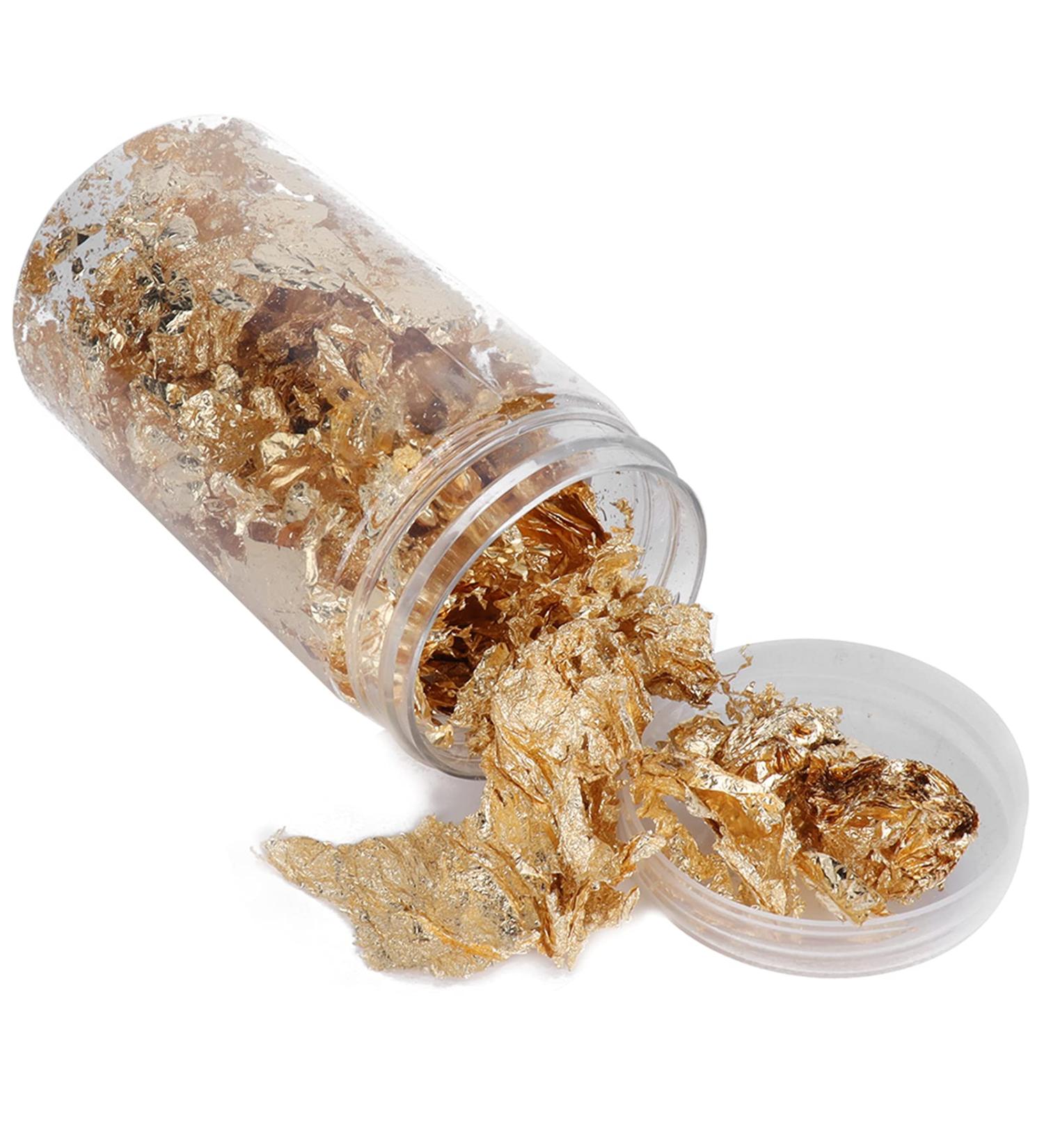 Nail Gold Foil Imitation Gold Foil Flakes Glitter Nails for Female Makeup DIY Nail Art Gold Foil Sheet Craft Supplies Nail Decoration Art Accessories Golden - Buy Online on GoSupps.com