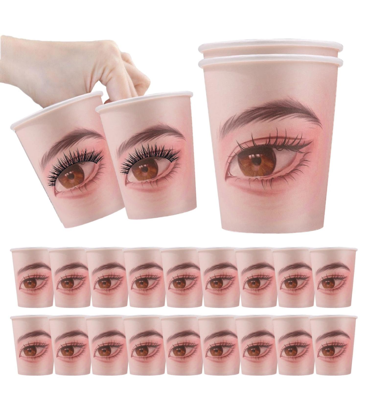 Eyelash Training Aids - Extension Lash Makeup Paper Cup | 20x Eyelash Training Paper Cup for Adults Makeup Artist Eyelash Beautician - Buy Online on GoSupps.com