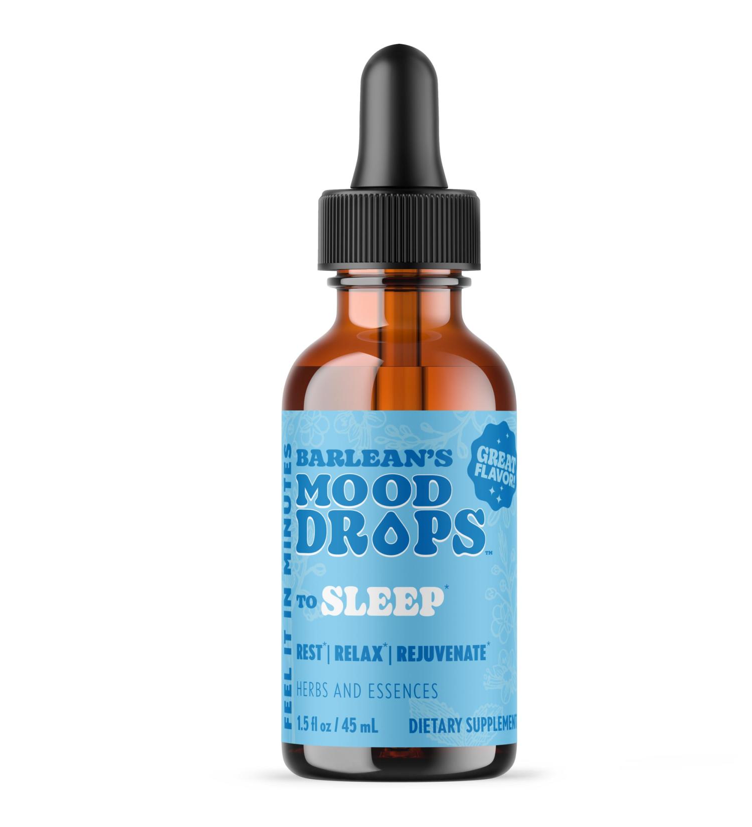 Barlean's Mood Booster Supplement Sleep Liquid Drop Supplement for Men and Women Magnesium and Melatonin Adaptogen Herbs Drops 1.5 oz - Buy Online on GoSupps.com