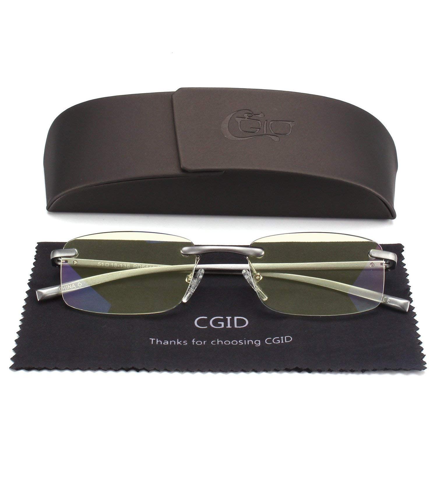 CGID Frameless Reading Glasses | Aluminum-Magnesium Alloy | Diopters +2.5 | Stylish Reading Aid with Case - Buy Online on GoSupps.com