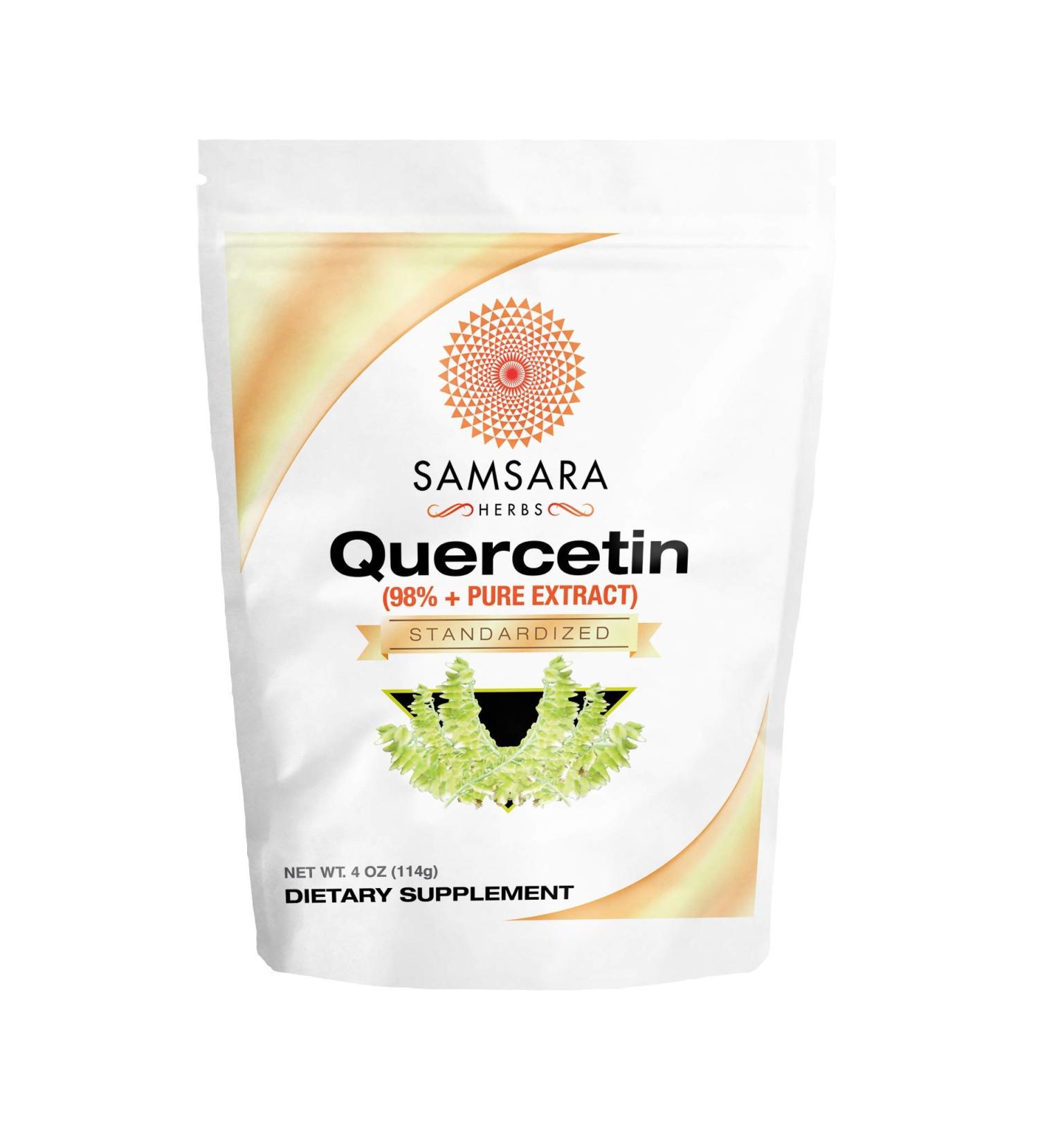 Samsara Herbs Quercetin 98%+ Pure Extract Powder (4oz/114g) - Equal to 228 x 500mg Capsules 4.02 Ounce (Pack of 1) - Buy Online on GoSupps.com