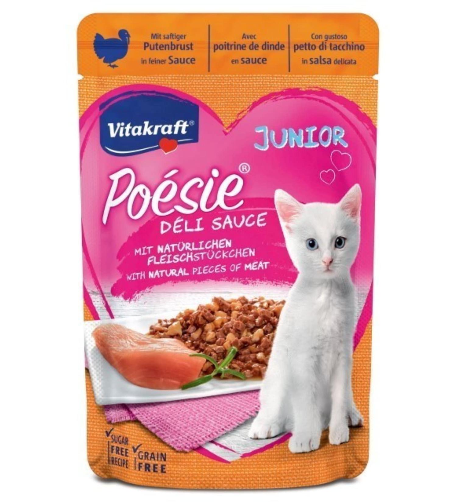 Vitakraft Po sie D lice Sauce Junior - Wet Cat Food with Turkey - 85g | Premium Nutrition for Kittens - Buy Online on GoSupps.com