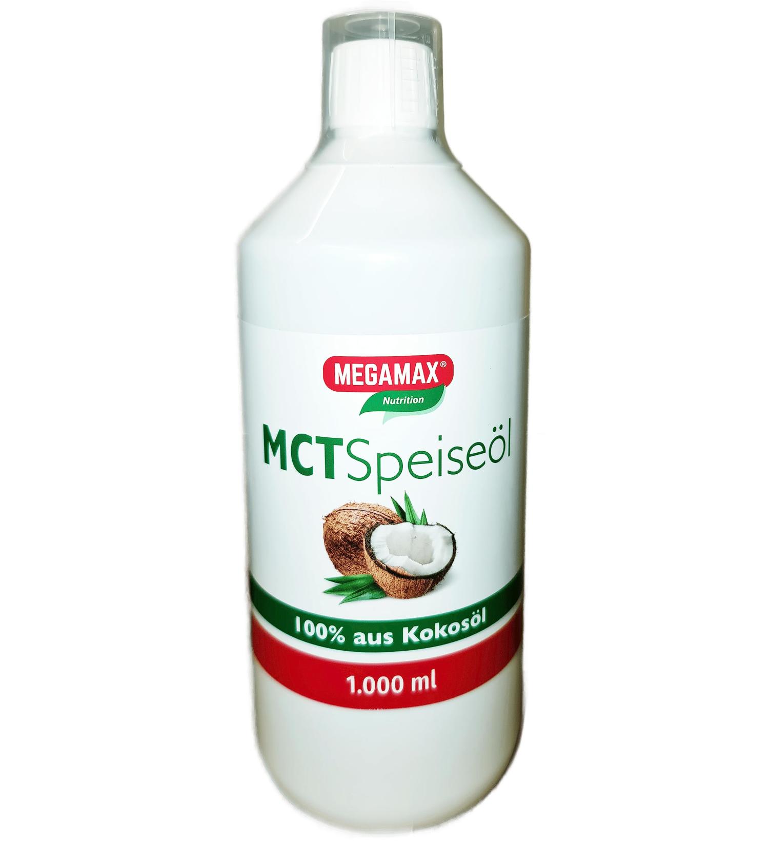 Megamax MCT Oil 1000 ml - Coconut Oil Medium-Chain Triglycerides | Energy Boost for Athletes | Tasteless & Keto-Friendly Dietary Supplement - Buy Online on GoSupps.com