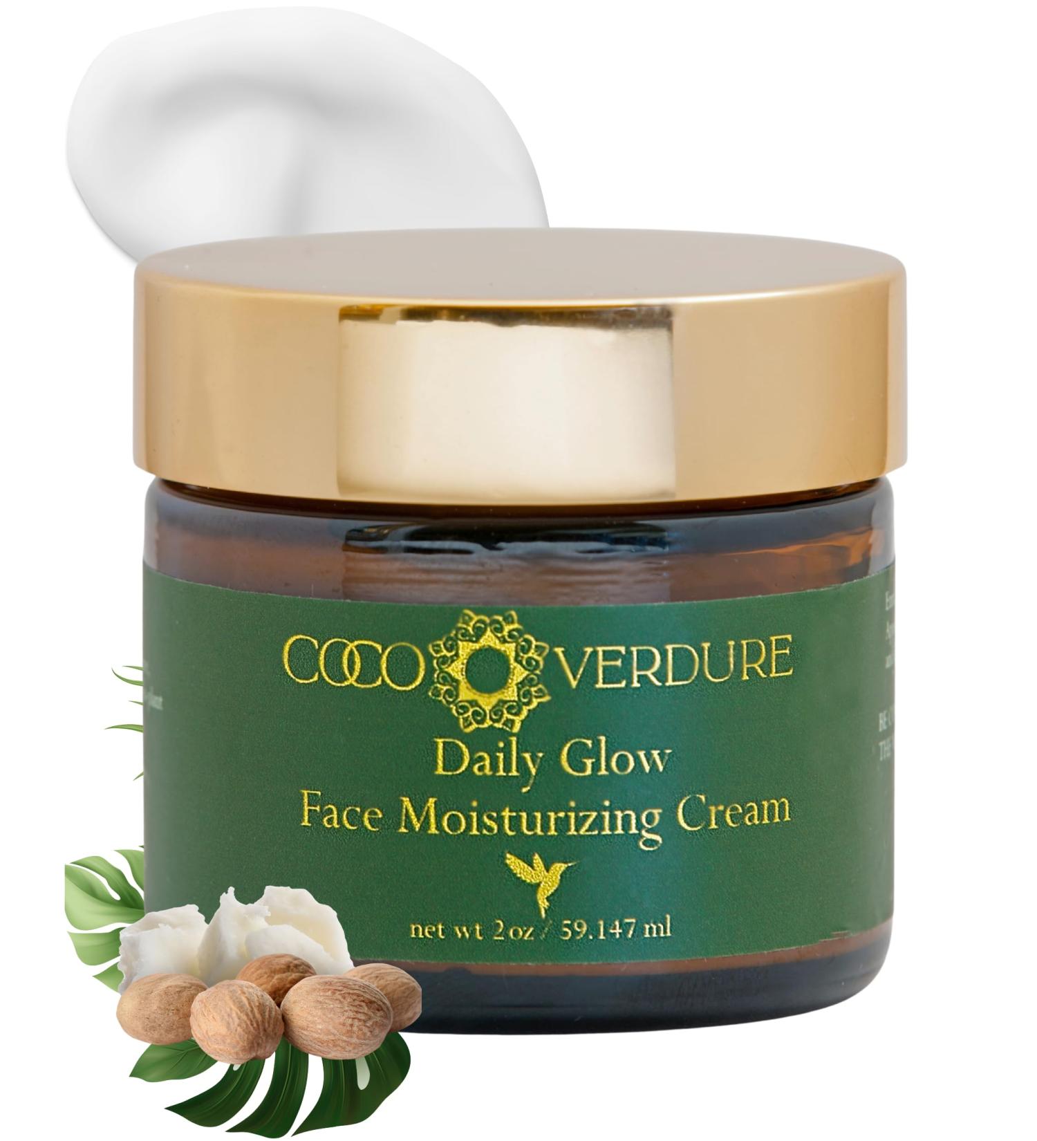 Coco Verdure Daily Glow Face Moisturizing Cream - Ultra Hydrating Facial Moisturizer with Vitamin E Jojoba Oil & African Shea Butter. Lightweight Nutrient Rich Formula for Dry Sensitive Skin. 2oz - Buy Online on GoSupps.com