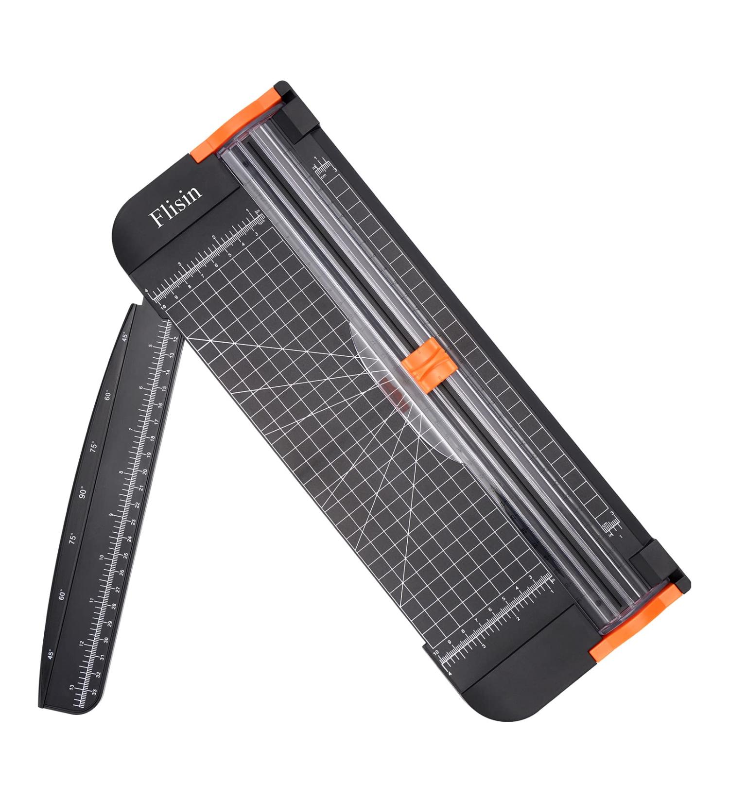 Flisin Paper Cutter Portable Paper Slicer 12 Inch Paper Trimmer Scrapbooking Tool with Automatic Security Safeguard and Side Ruler for Craft Paper A4 Paper Coupon  Label and Cardstock (Black) - Buy Online on GoSupps.com