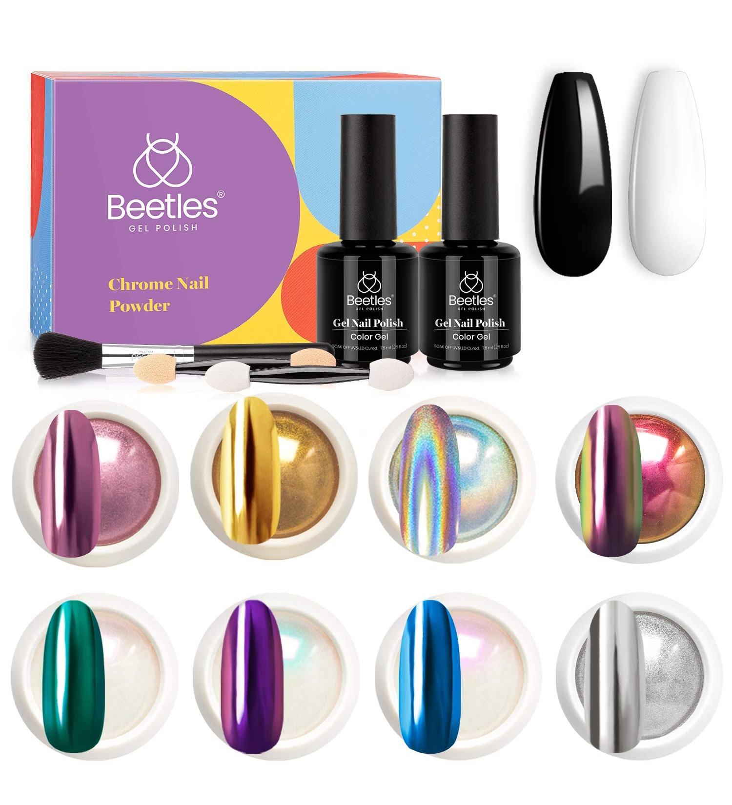 Beetles Chrome Nail Powder Kit - 8 Colors for Holographic Manicure - Buy Online on GoSupps.com